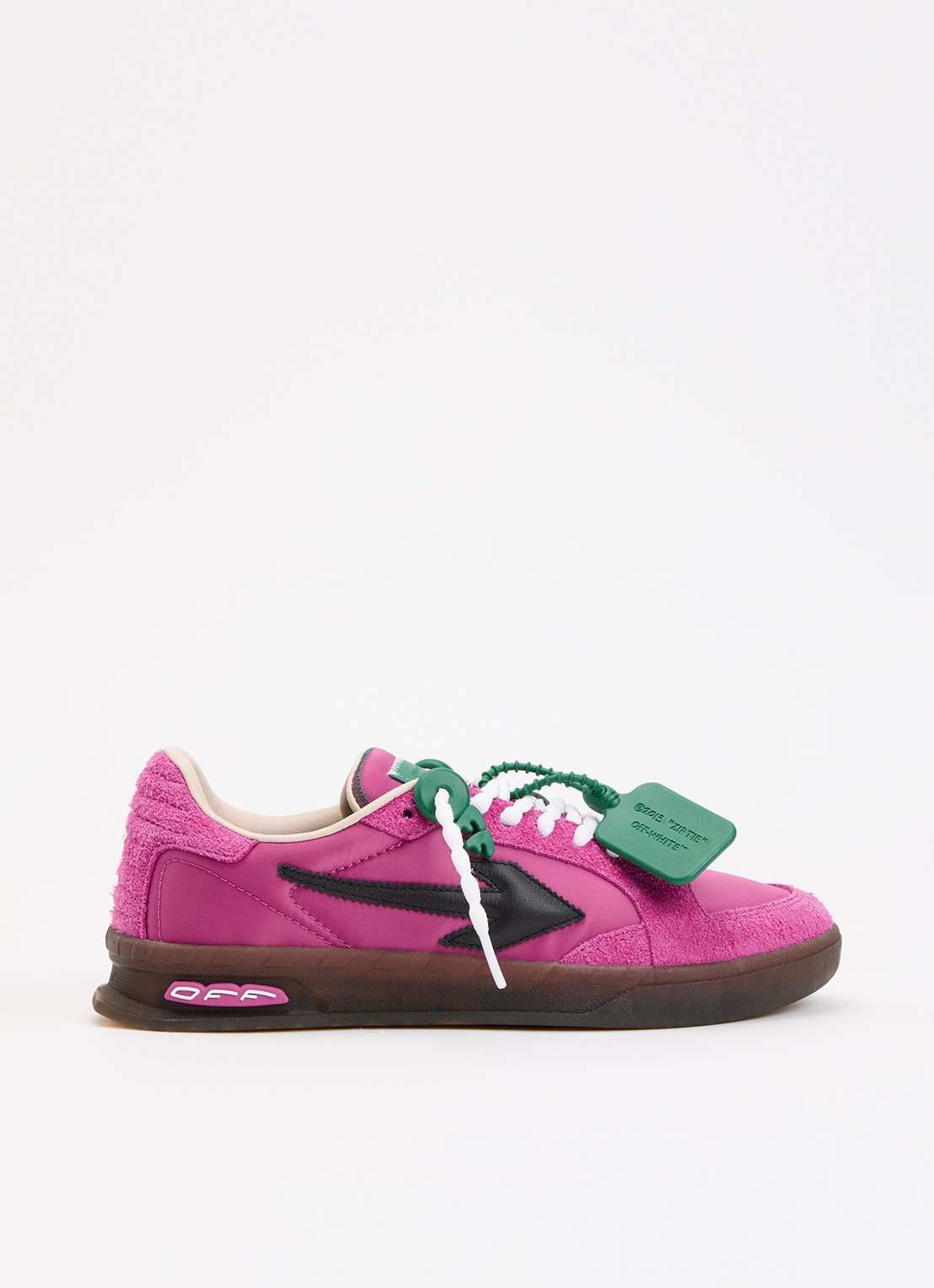 Off-White End Of Play sneaker met details van suède - voorkant 5 fuchsia