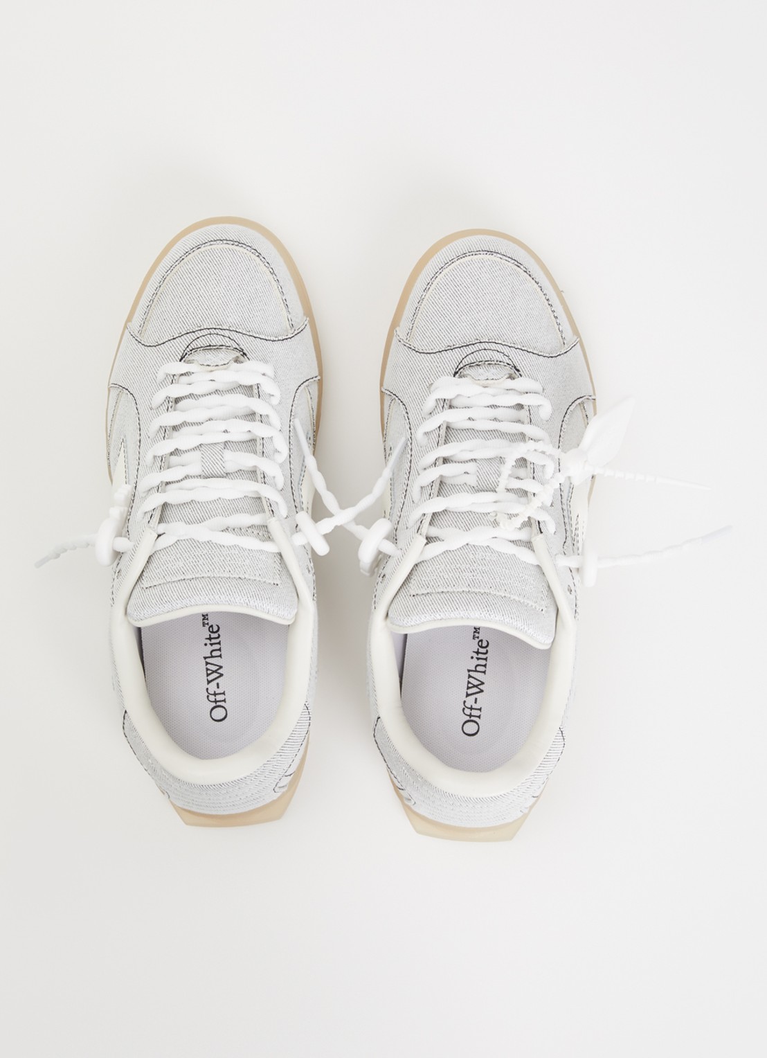 Off-White End Of Play sneaker van denim met details van kalfsleer - detail 3 wit