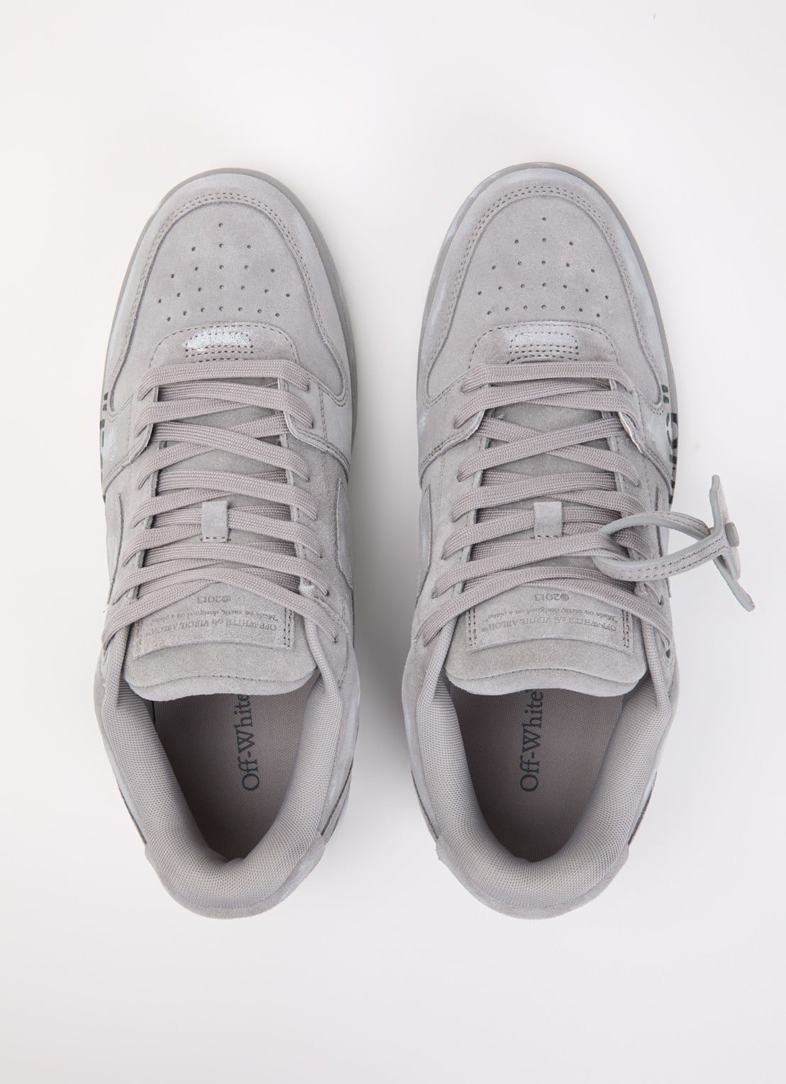 Off-White For Walking sneaker van suède - detail 2 grijs