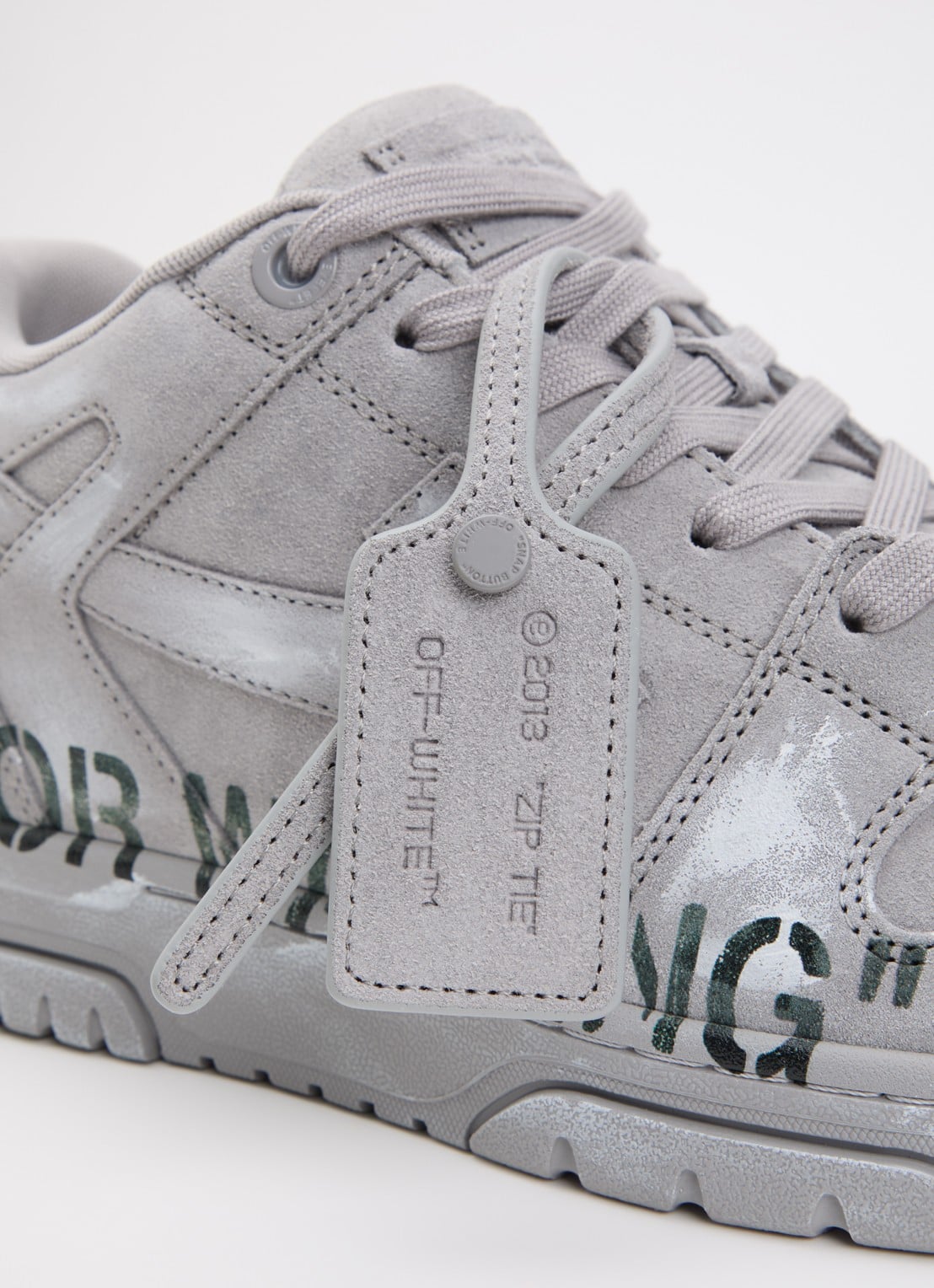 Off-White For Walking sneaker van suède - detail 4 grijs