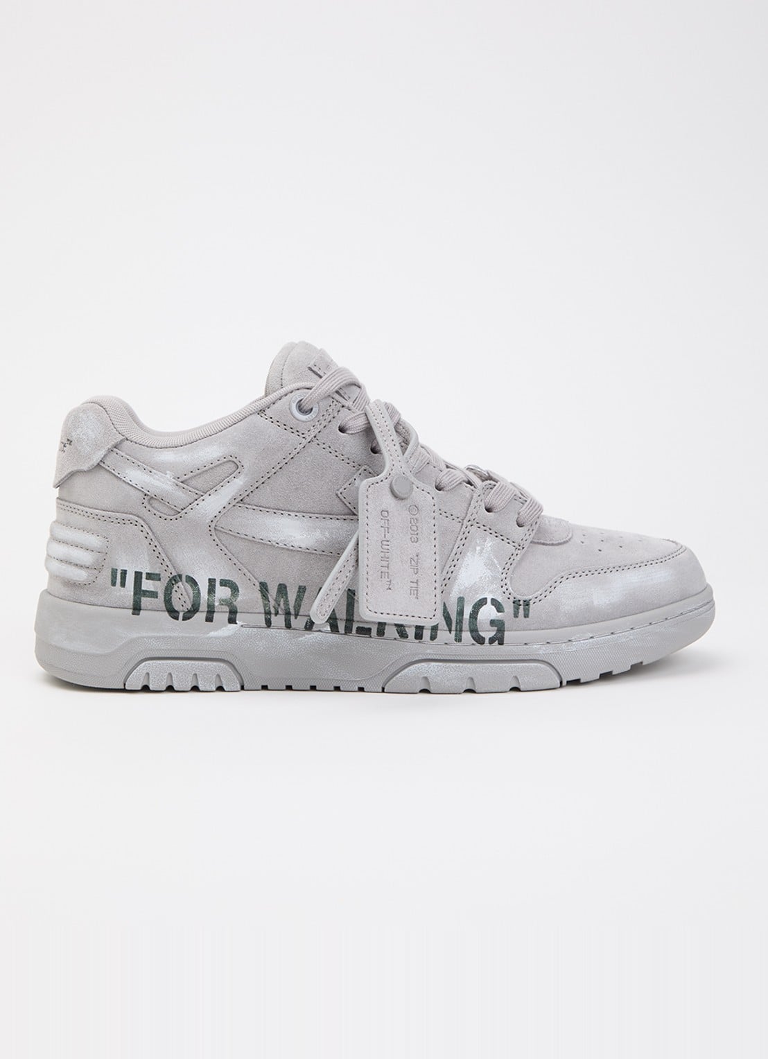 Off-White For Walking sneaker van suède - voorkant 6 grijs
