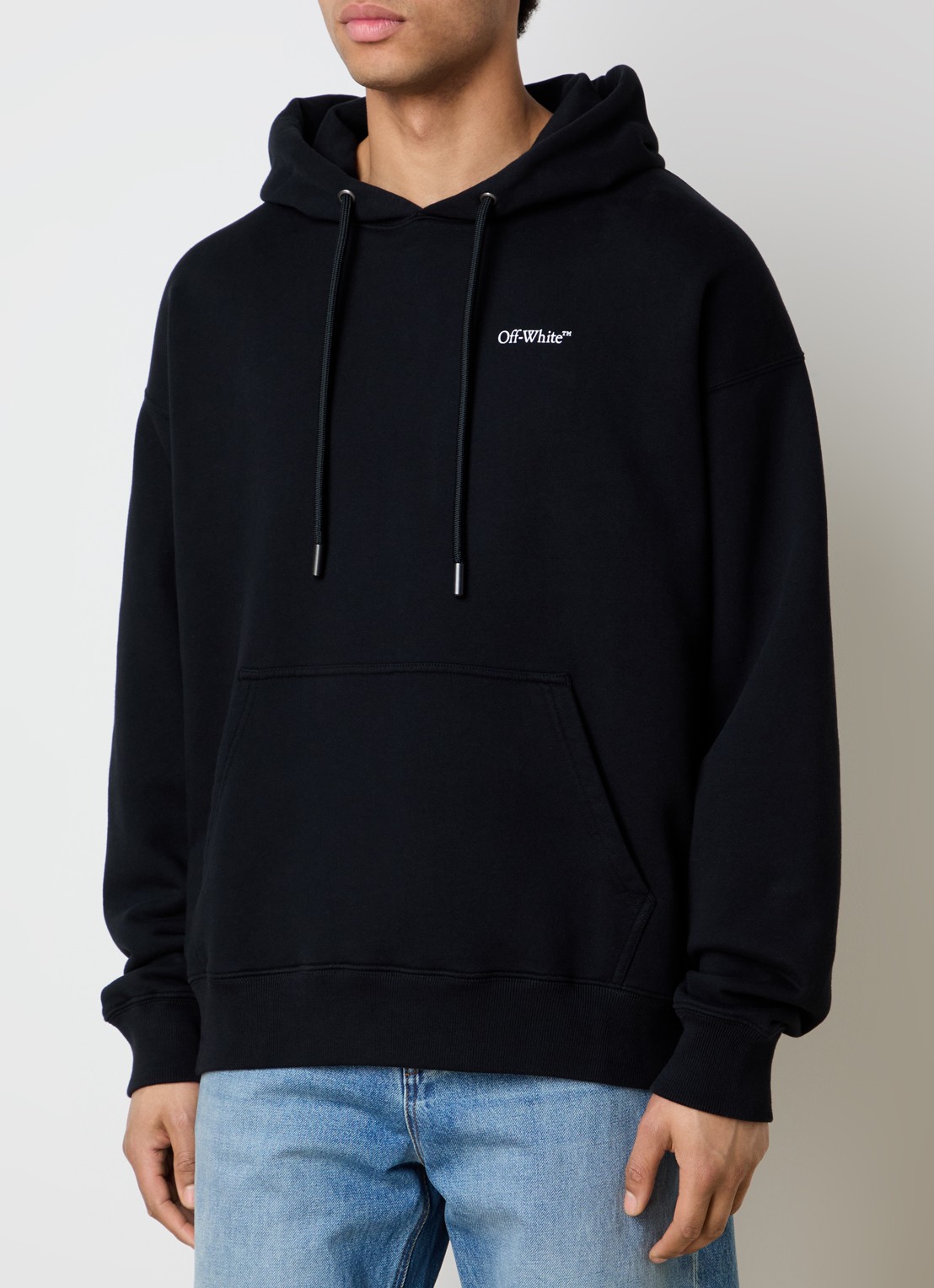 Off-White Half Arrow hoodie met logo- en backprint - achterkant 3 zwart