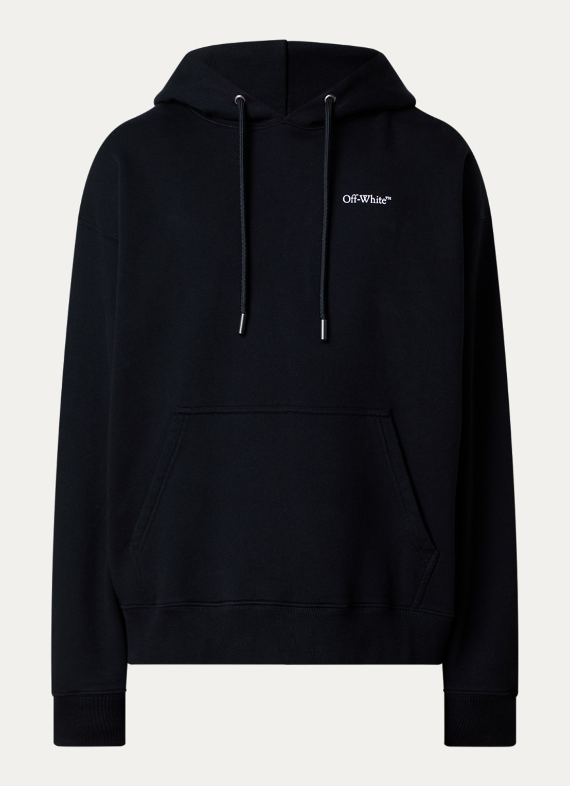 Off-White Half Arrow hoodie met logo- en backprint - voorkant zwart