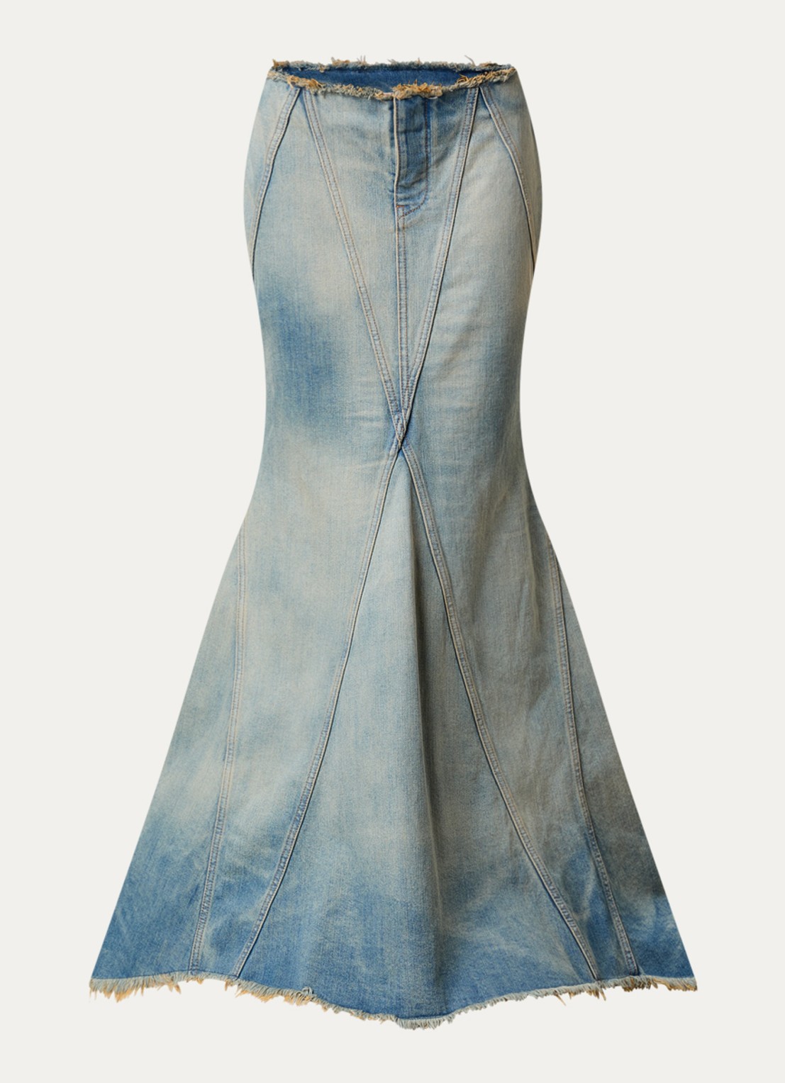 Off-White Half Arrow maxi spijkerrok met verwassen afwerking - voorkant 2 indigo