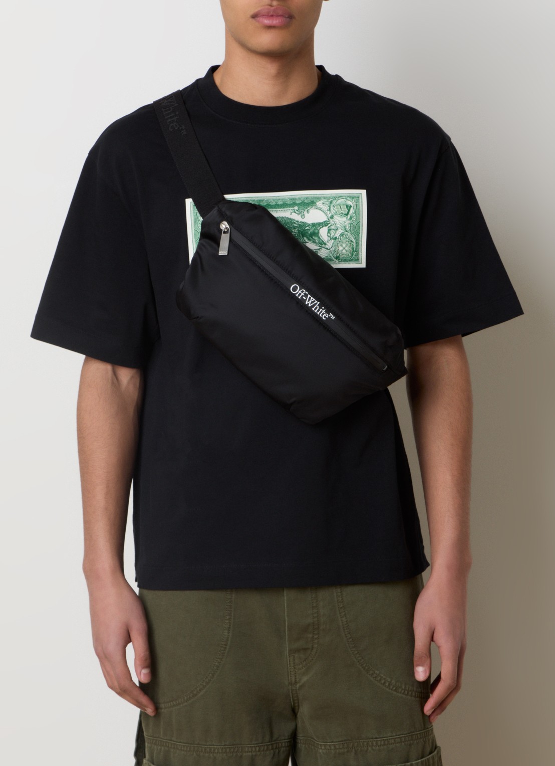 Off-White Heuptas met logoprint - voorkant 2 zwart