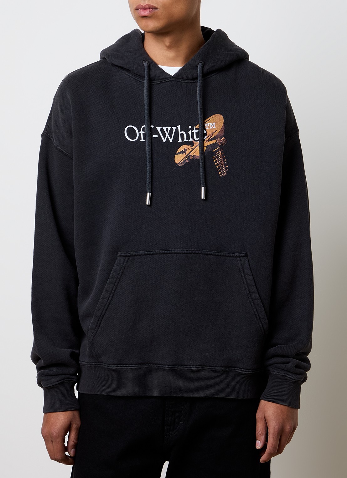 Off-White Hoodie met logo- en backprint - achterkant 6 zwart