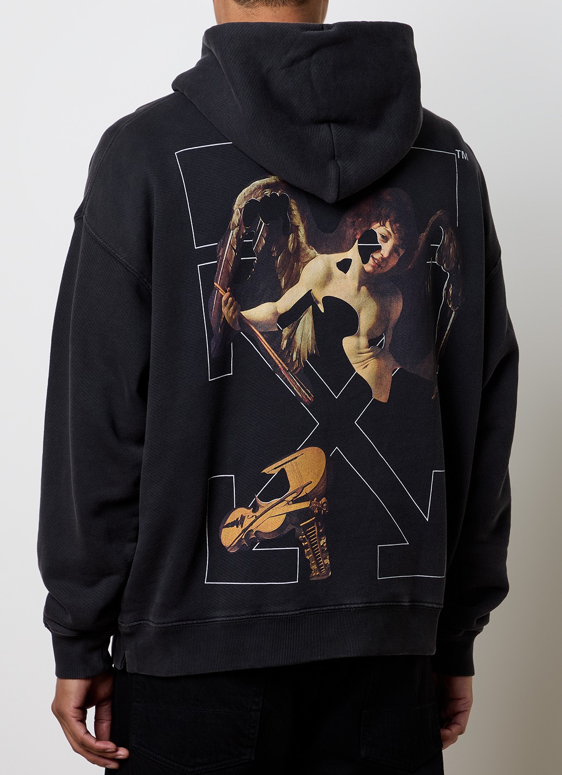 Off-White Hoodie met logo- en backprint - detail 3 zwart