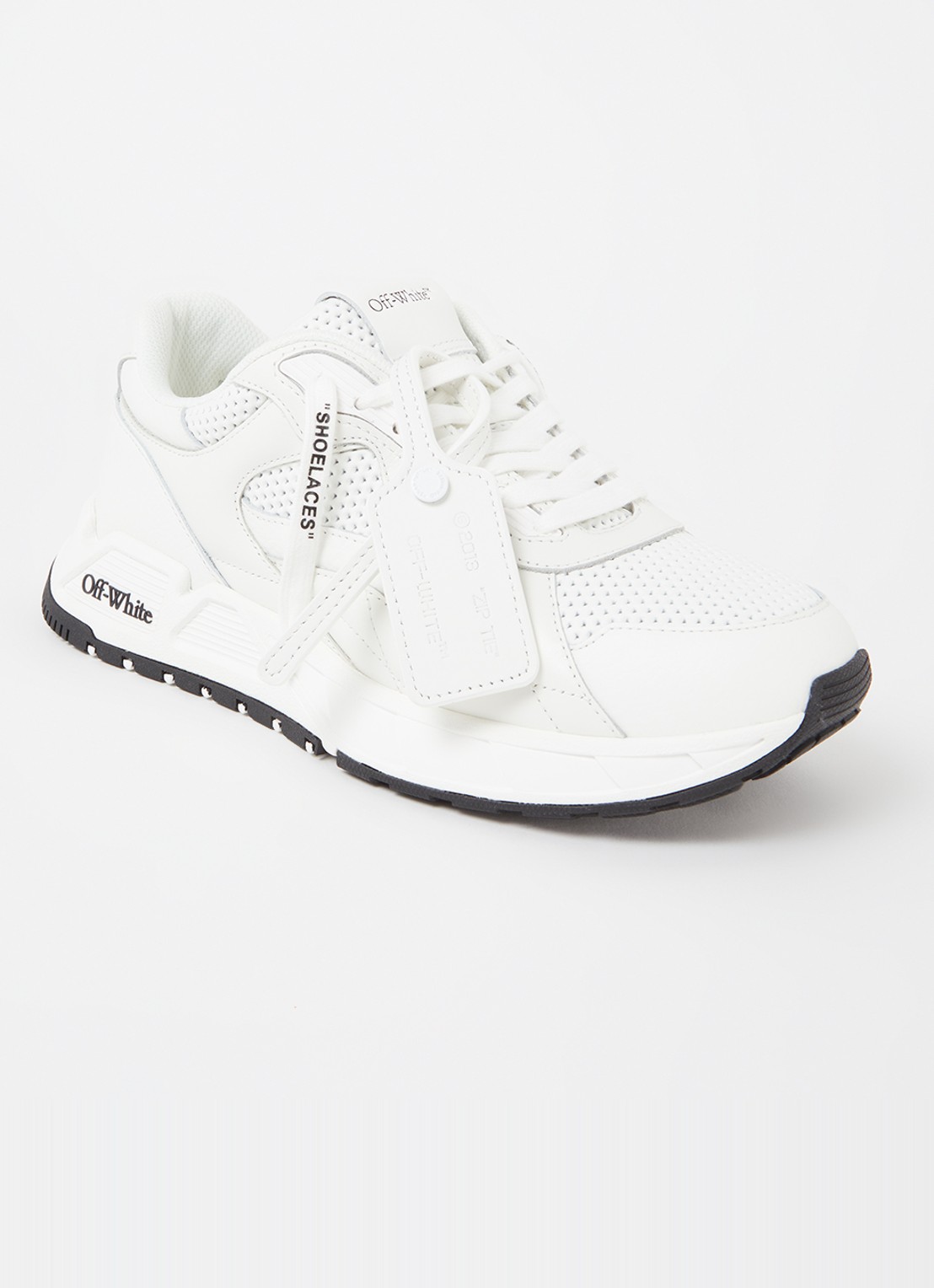 Off-White Kick Off sneaker van leer - voorkant wit