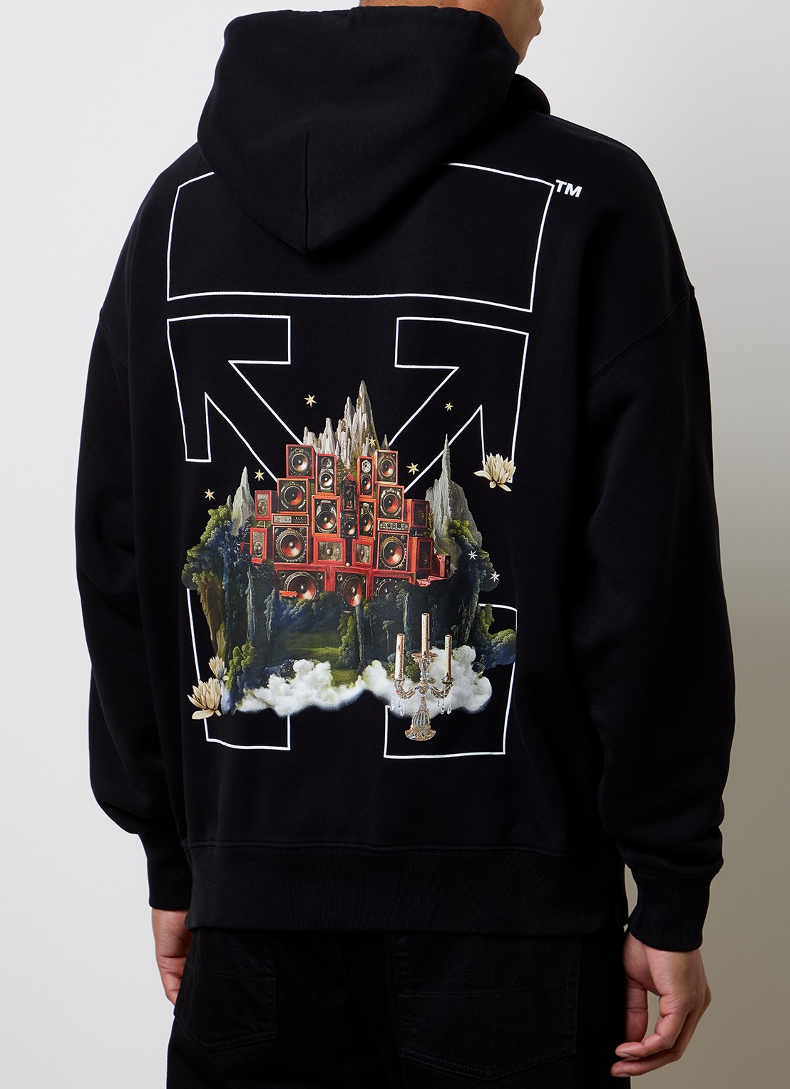 Off-White Landscape hoodie met logo- en backprint - detail 4 zwart