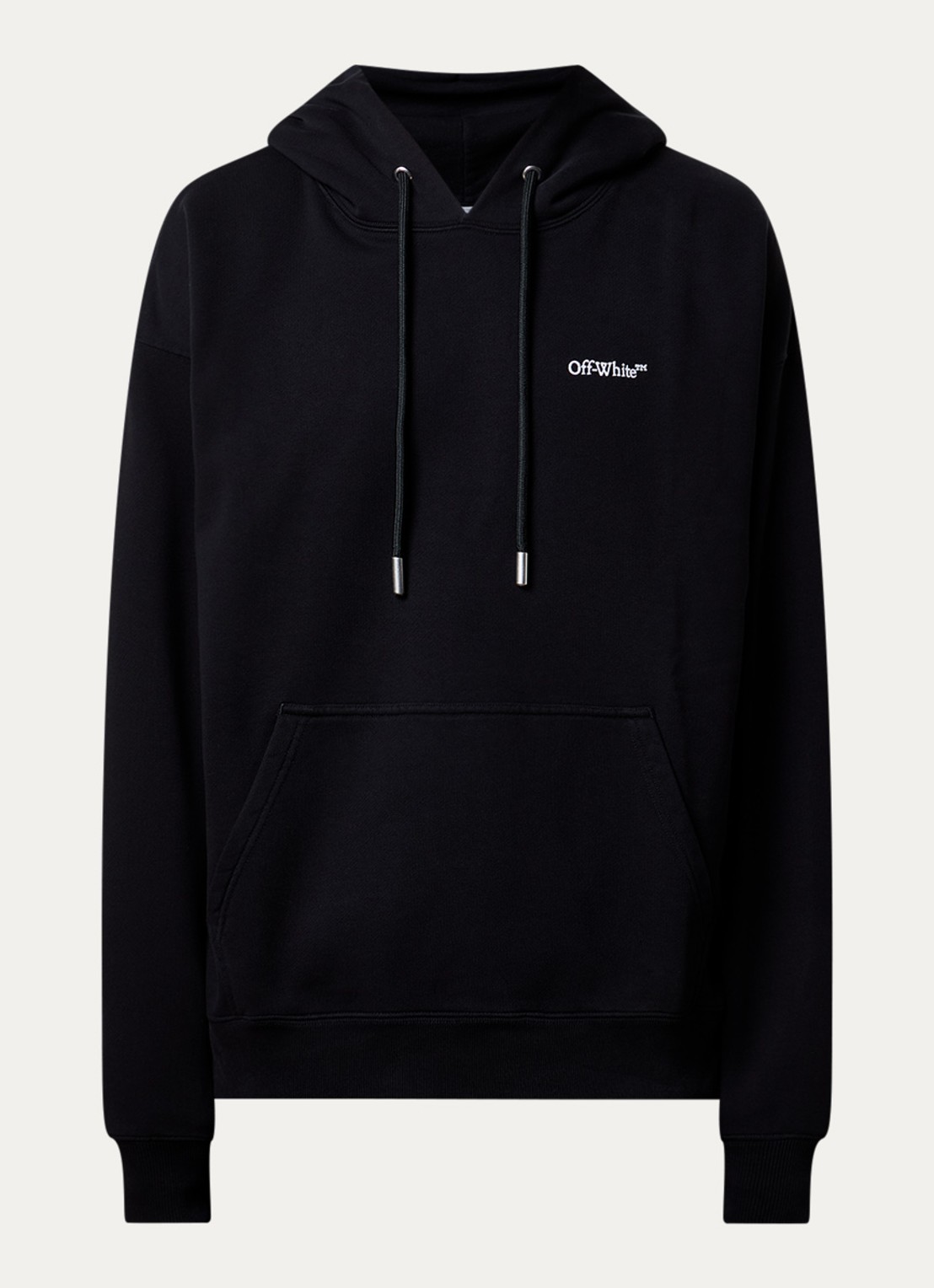 Off-White Landscape hoodie met logo- en backprint - voorkant 2 zwart