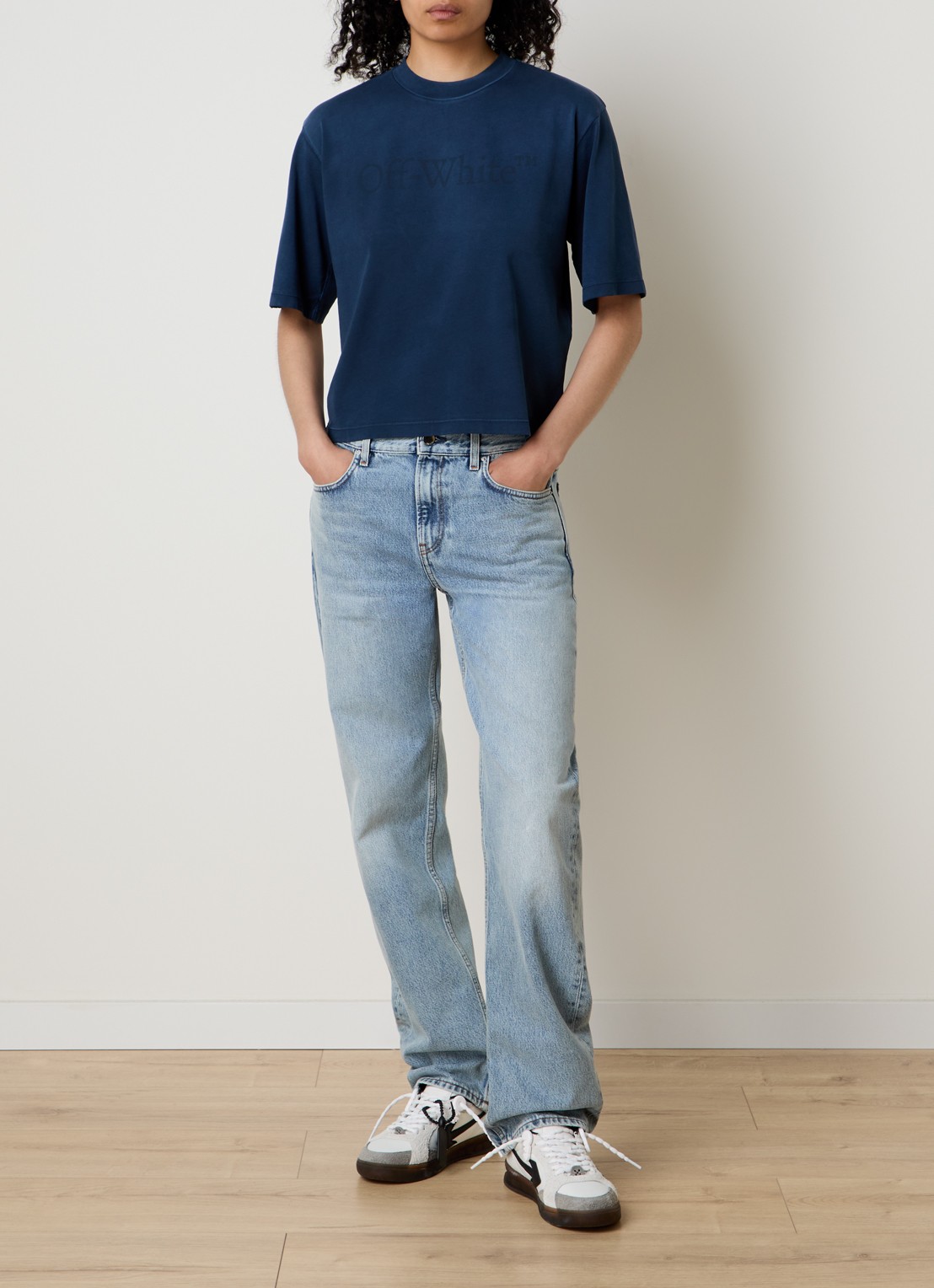 Off-White Laundry Box T-shirt met logoprint - voorkant 3 indigo