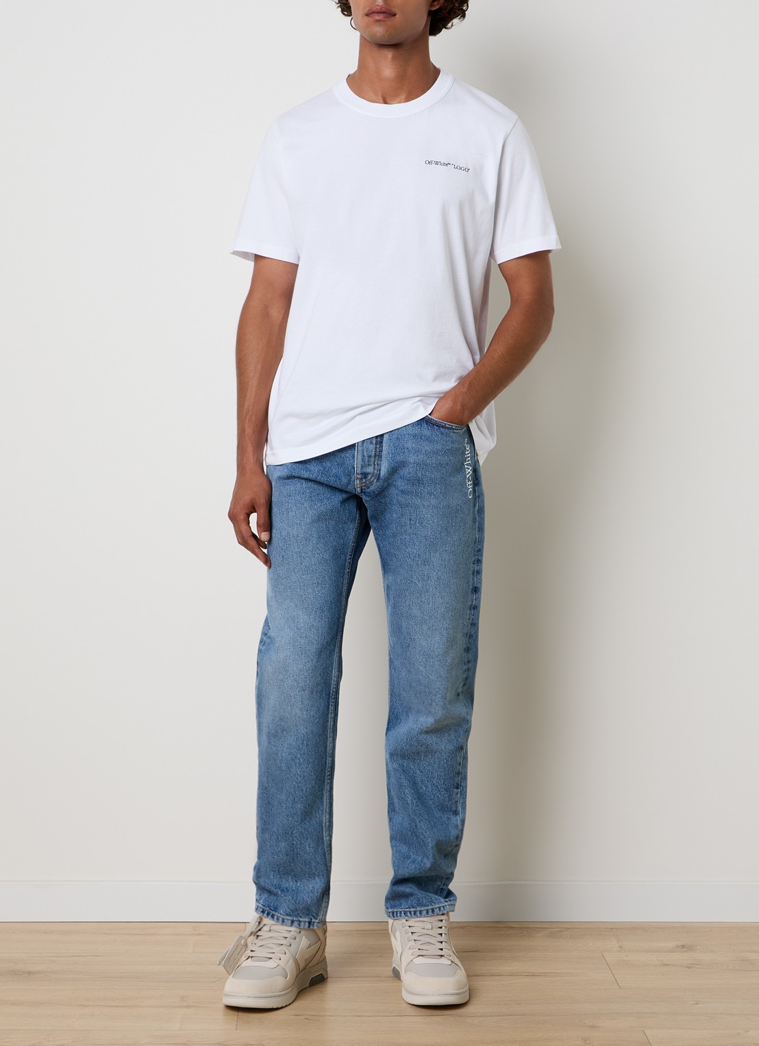 Off-White Logo Quote T-shirt met logo - voorkant 5 wit
