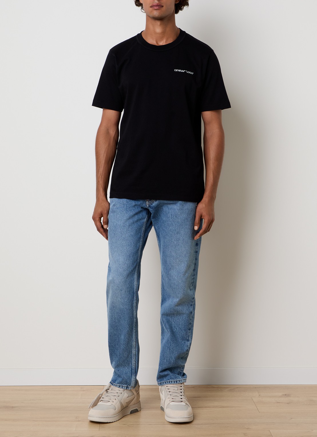 Off-White Logo Quote T-shirt met logo - voorkant 2 zwart