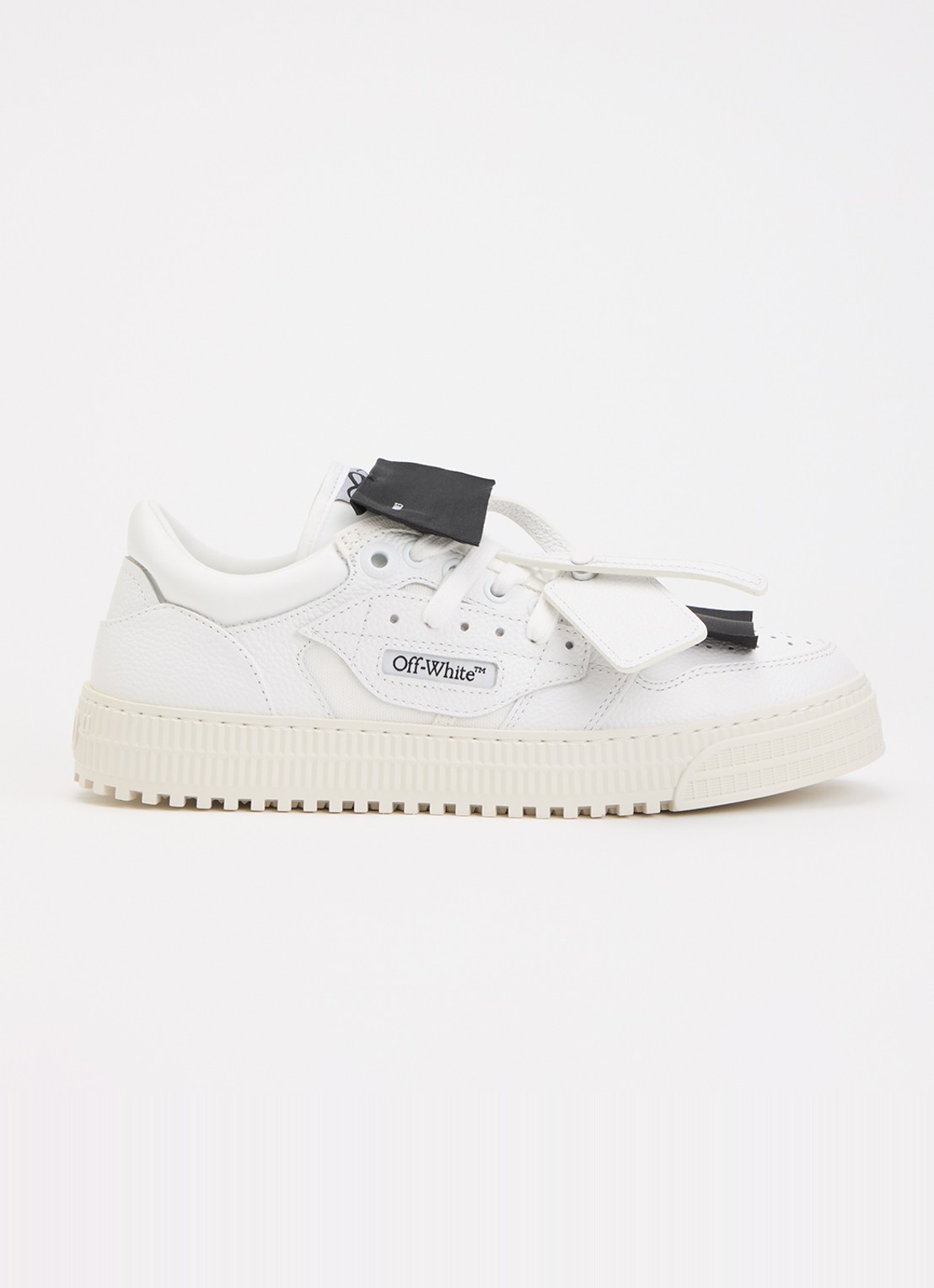 Off-White Low Top 3.0 Off Court sneaker met details van leer - voorkant 5 wit