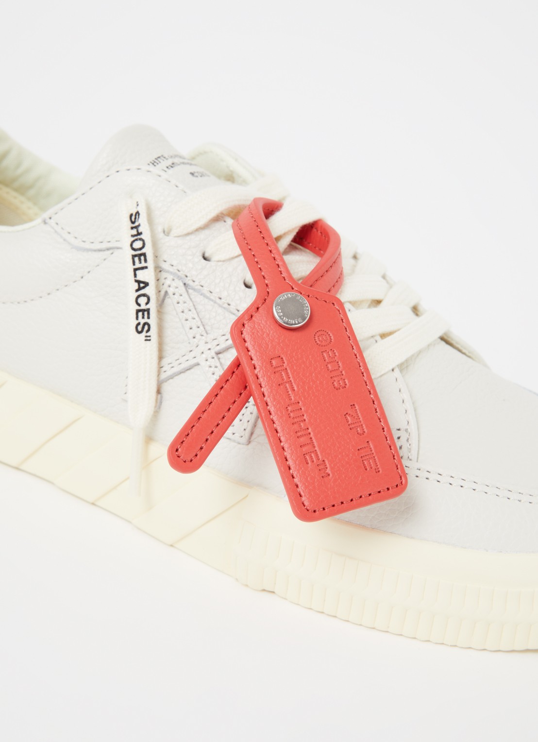 Off-White Low Vulcanized sneaker van kalfsleer - detail 6 creme