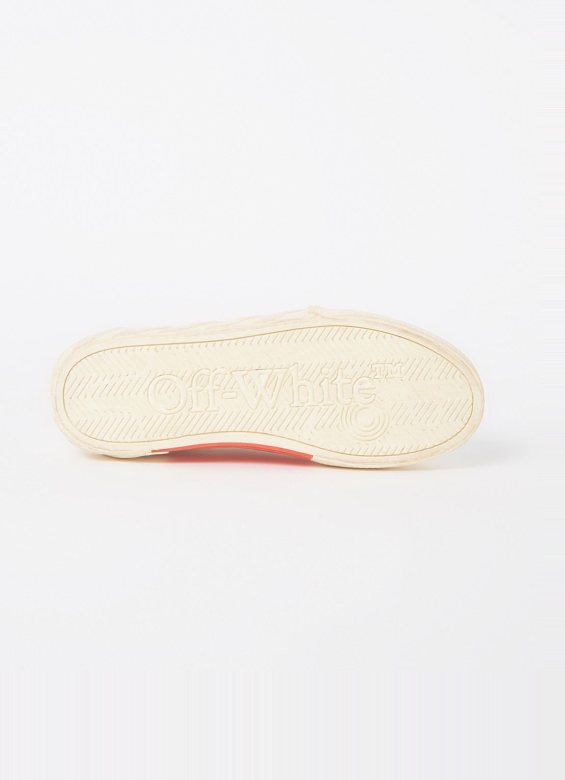Off-White Low Vulcanized sneaker van leer - detail 7 gebroken wit