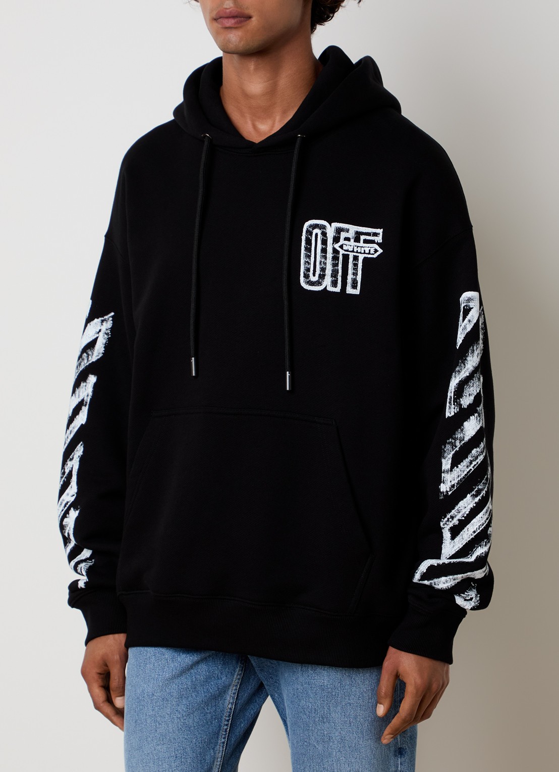 Off-White Motion hoodie met logo- en backprint - achterkant 3 zwart