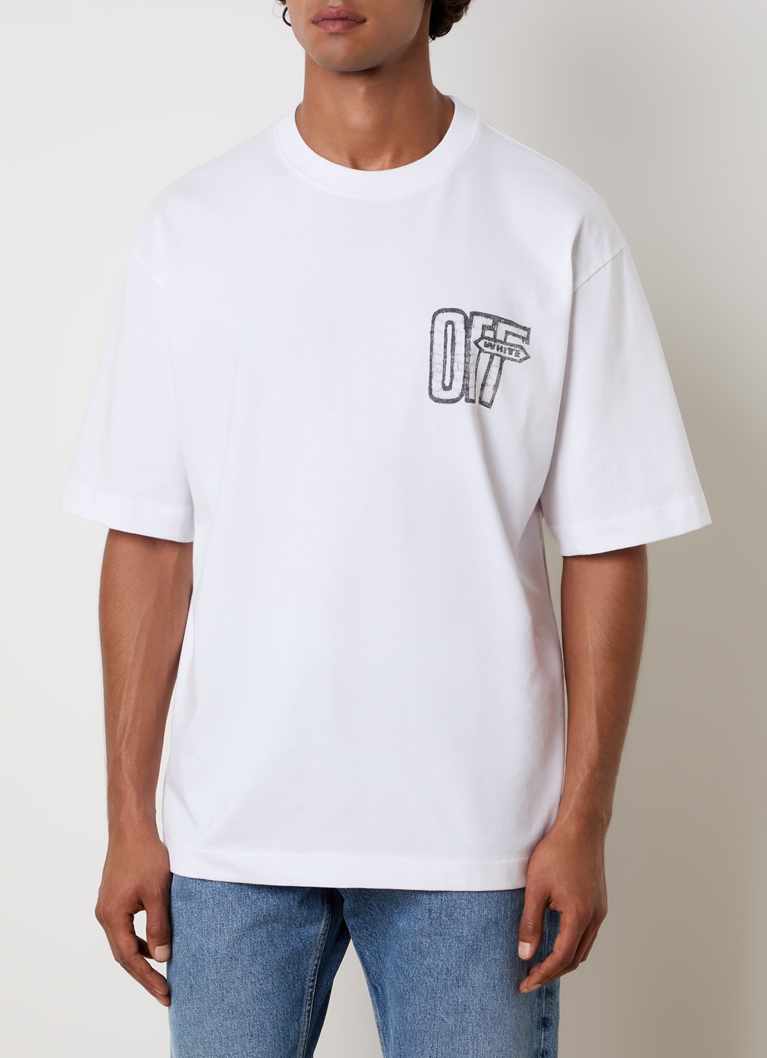 Off-White Motion T-shirt met logo- en backprint - achterkant 5 wit