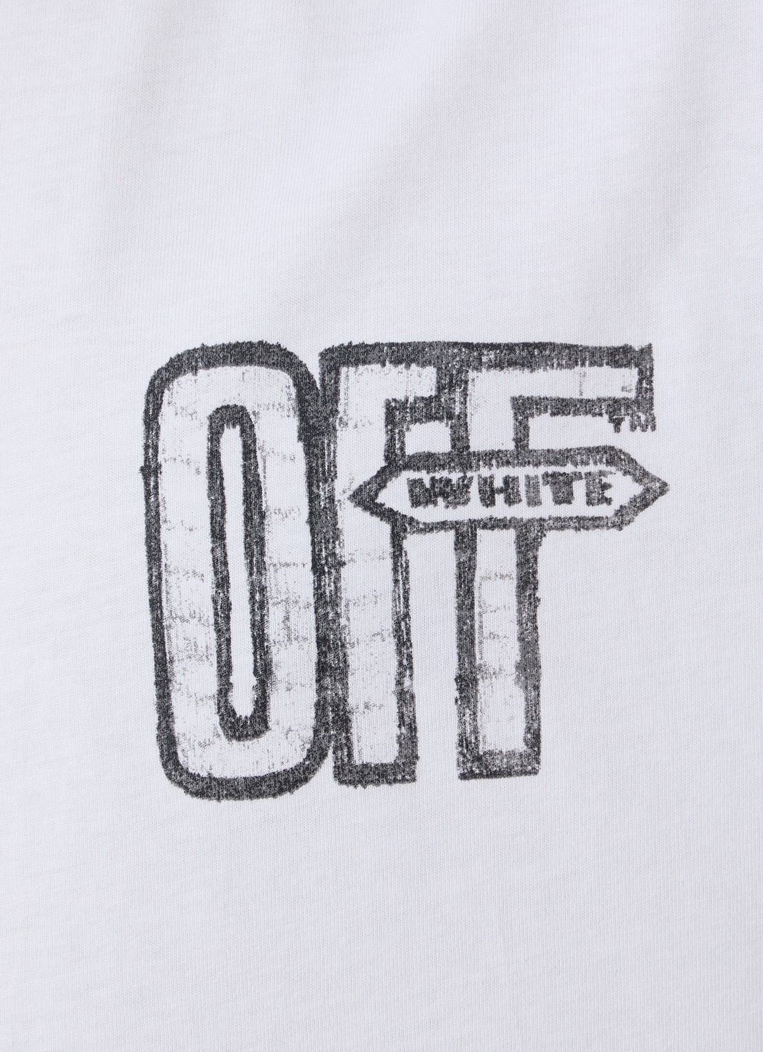 Off-White Motion T-shirt met logo- en backprint - detail 4 wit
