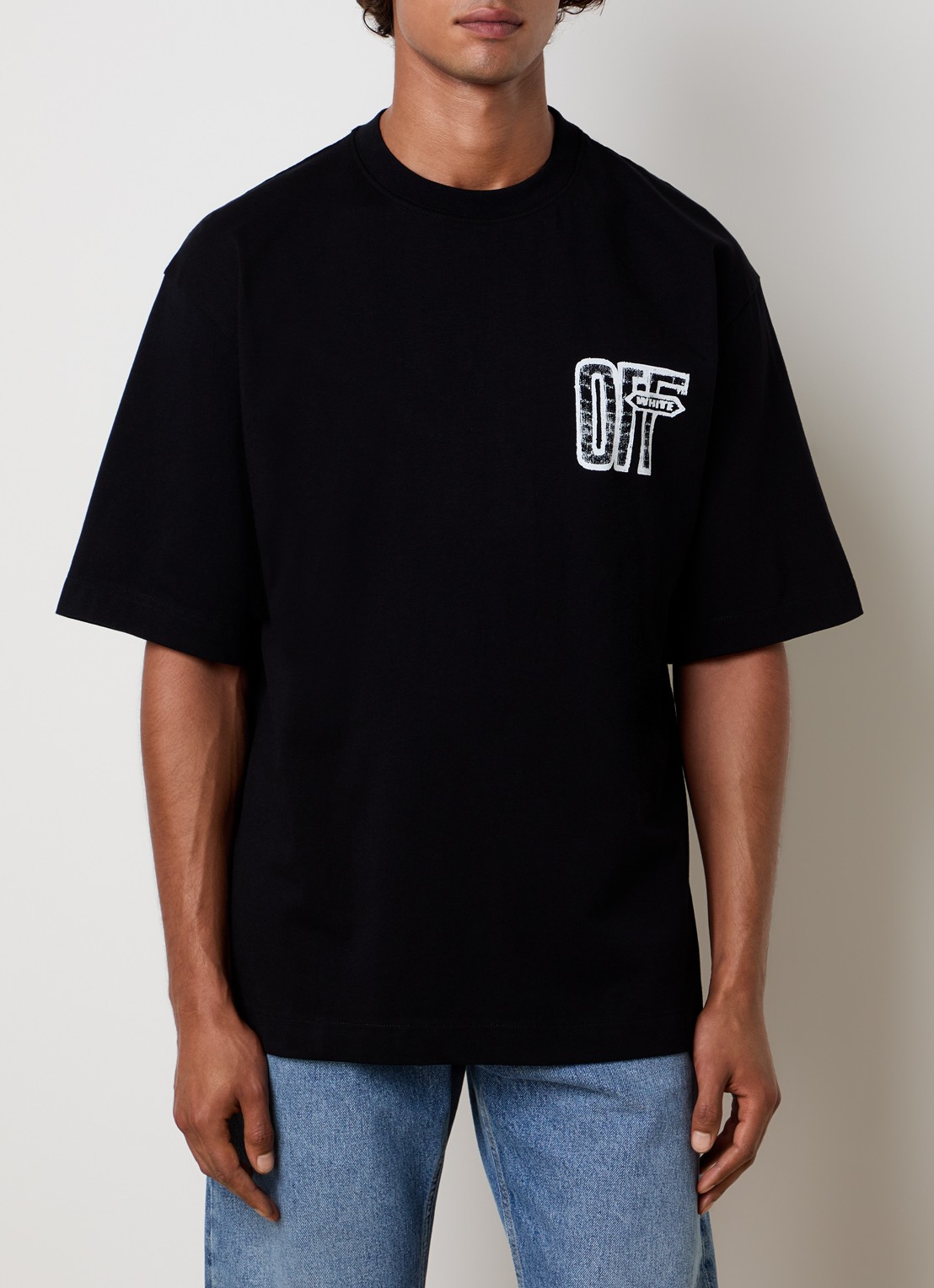 Off-White Motion T-shirt met logo- en backprint - achterkant 3 zwart