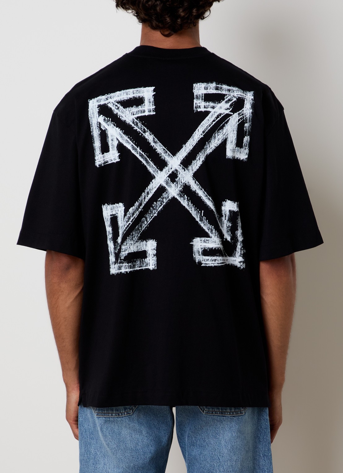 Off-White Motion T-shirt met logo- en backprint - detail 4 zwart