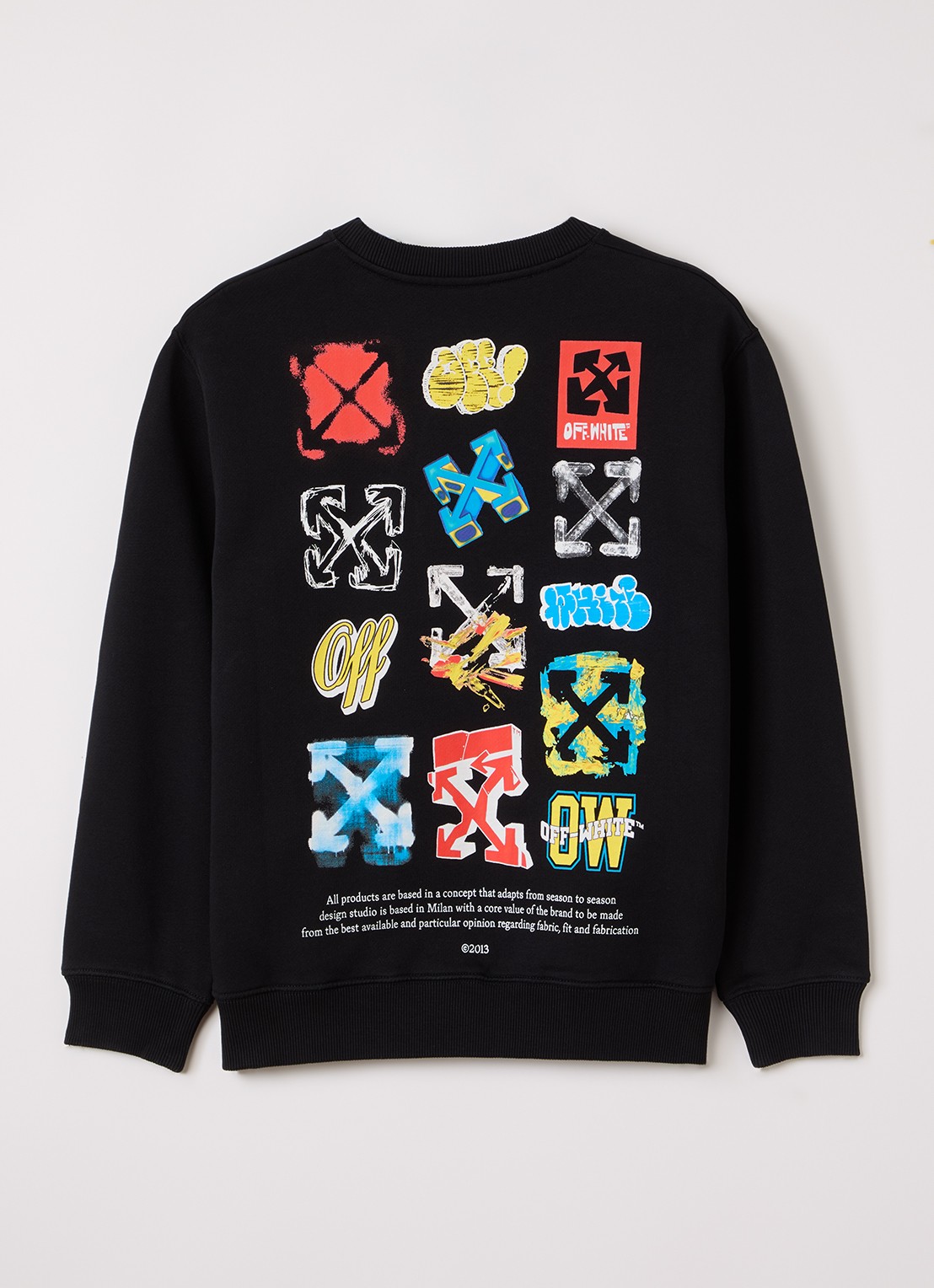 Off-White Multilogo sweater met logo- en backprint - voorkant 2 zwart