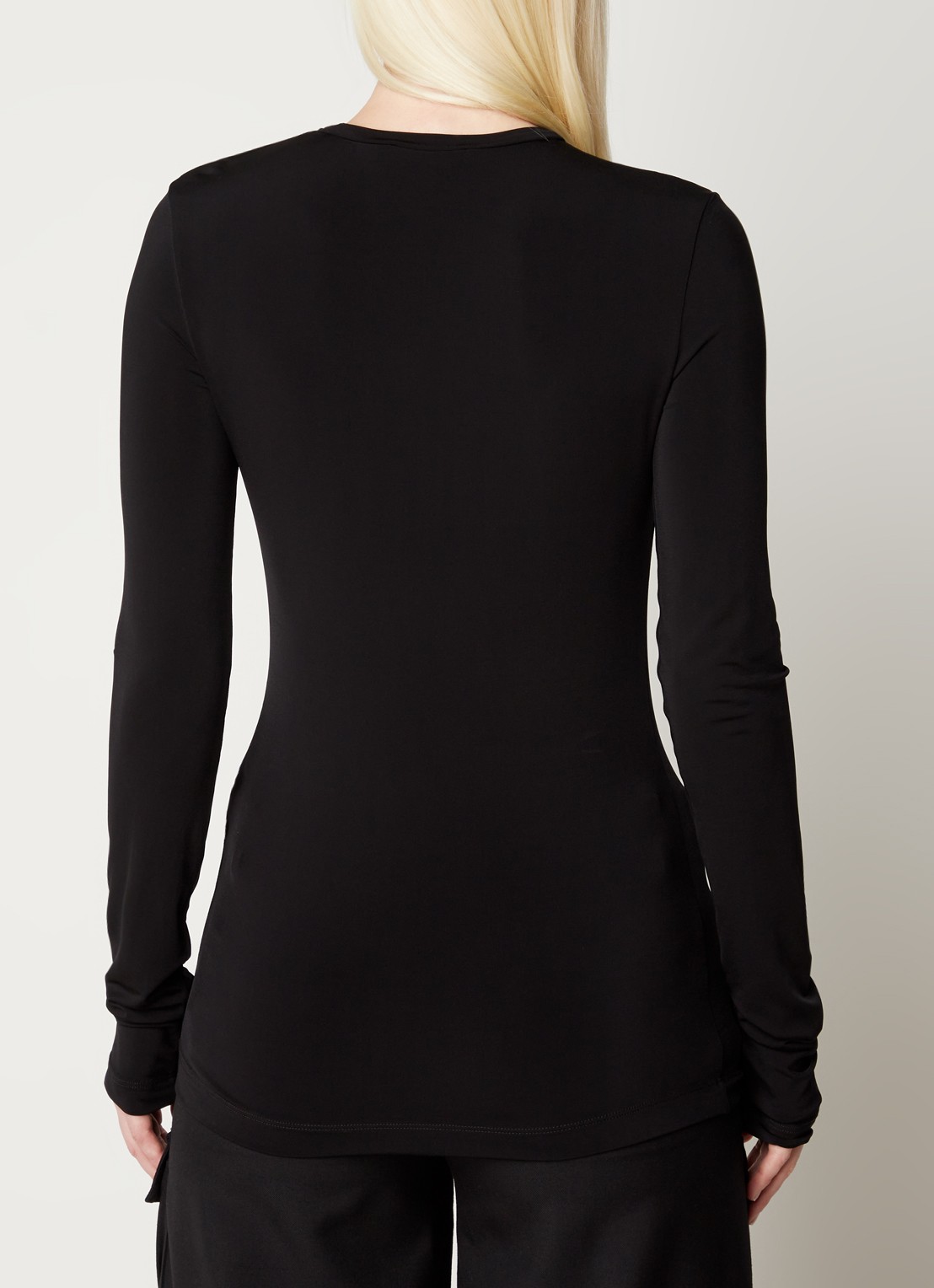 Off-White Off Stamp longsleeve met ribstructuur en logo - achterkant 5 zwart