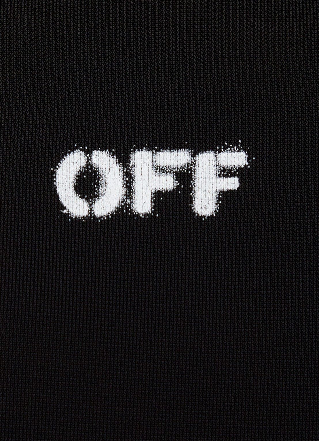 Off-White Off Stamp longsleeve met ribstructuur en logo - detail 4 zwart