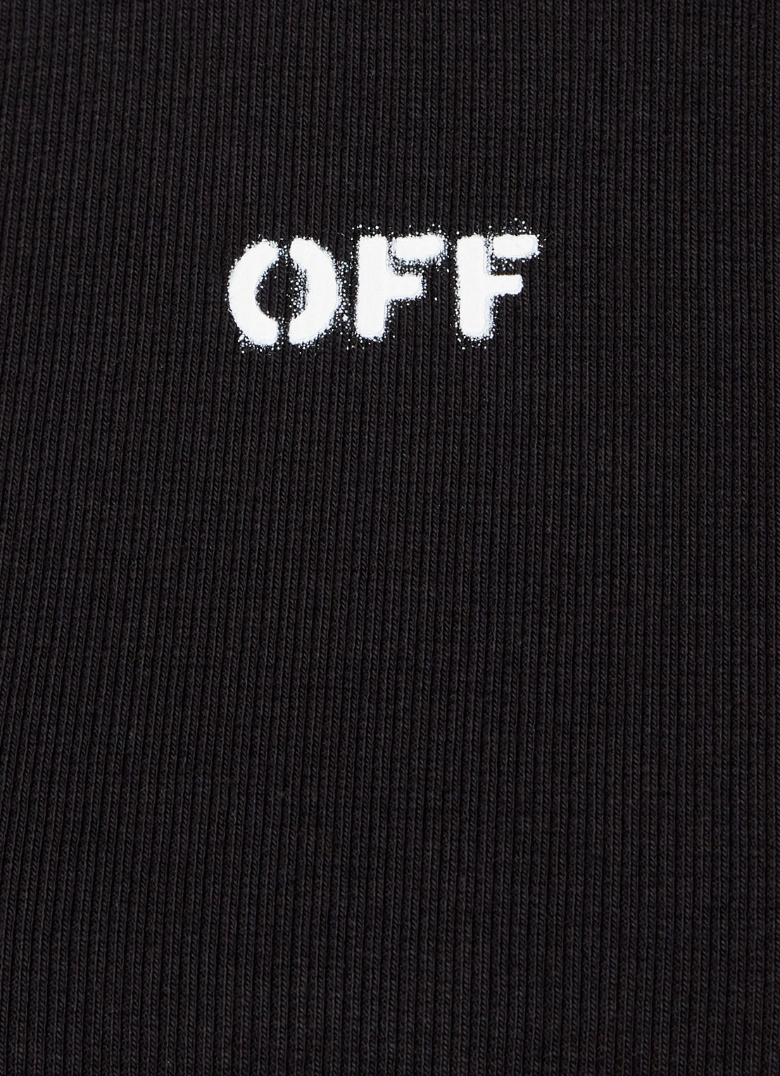 Off-White Off Stamp ribgebreide T-shirt met logo - detail 5 zwart