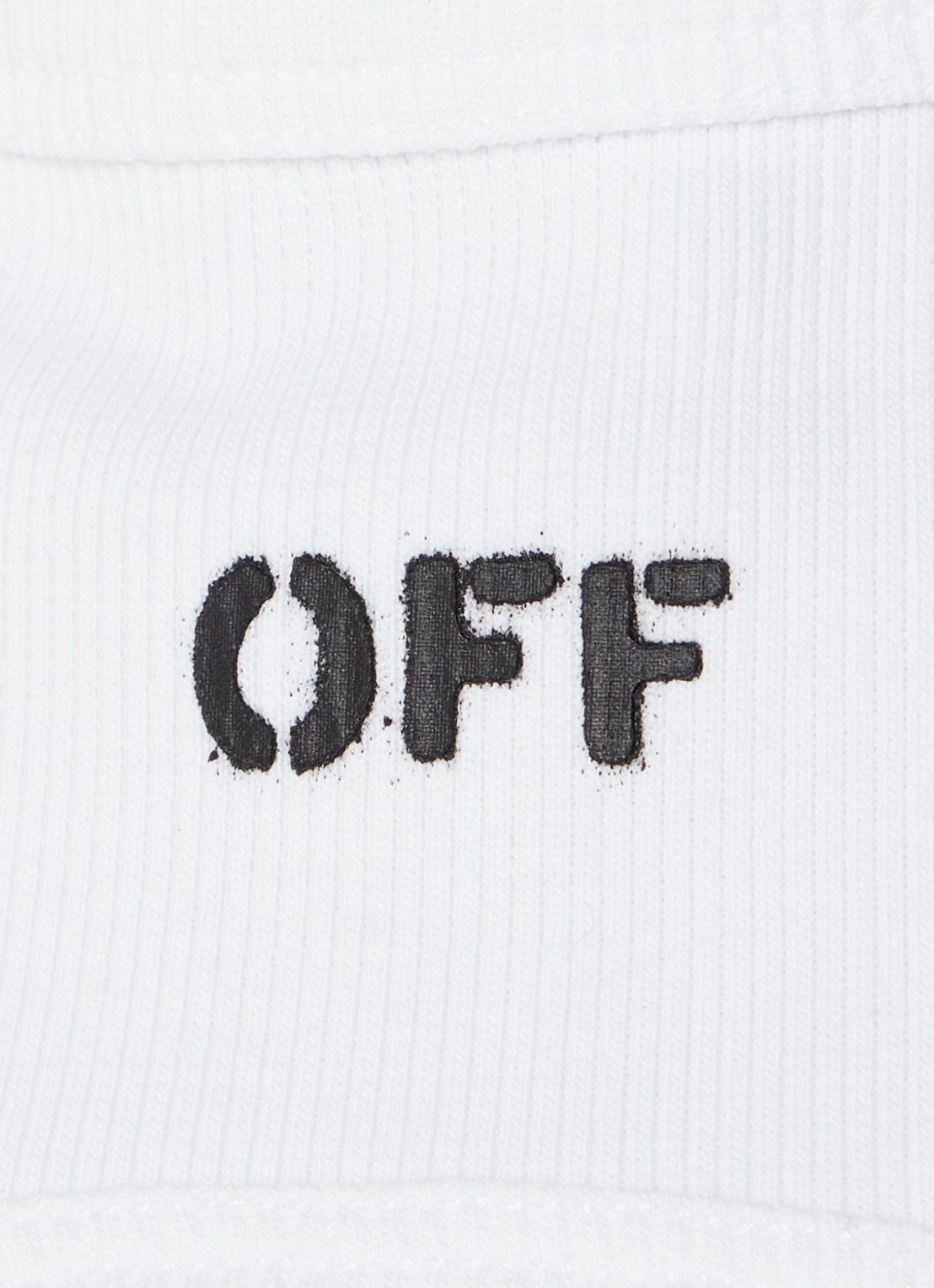 Off-White Off Stamp tanktop met logo en ribstructuur - detail 5 wit