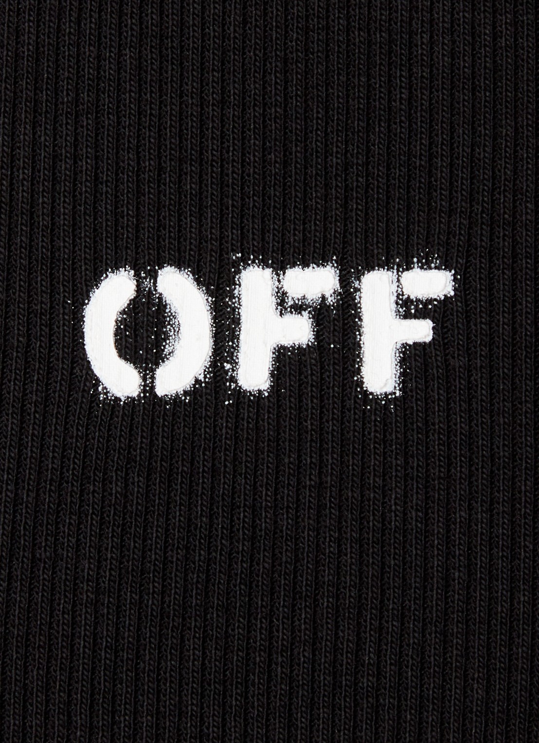 Off-White Off Stamp tanktop met ribstructuur en logo - detail 5 zwart