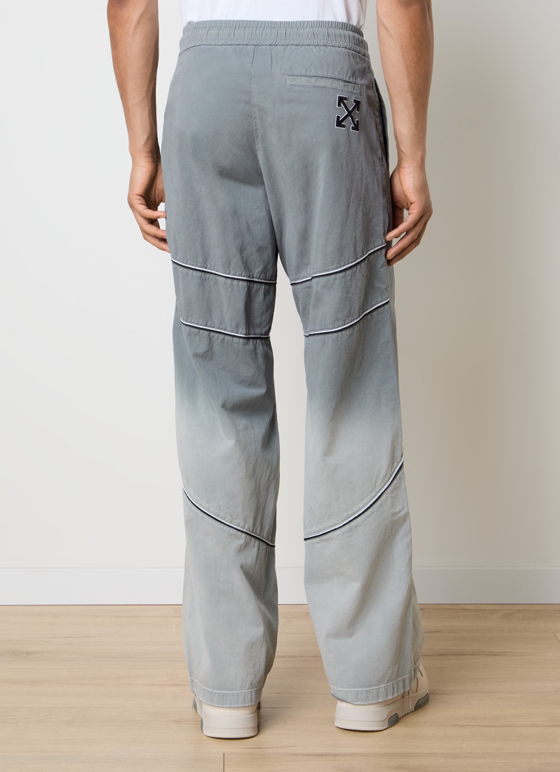 Off-White Offline straight fit trackpants met dip-dye dessin en trekkoord - achterkant grijs