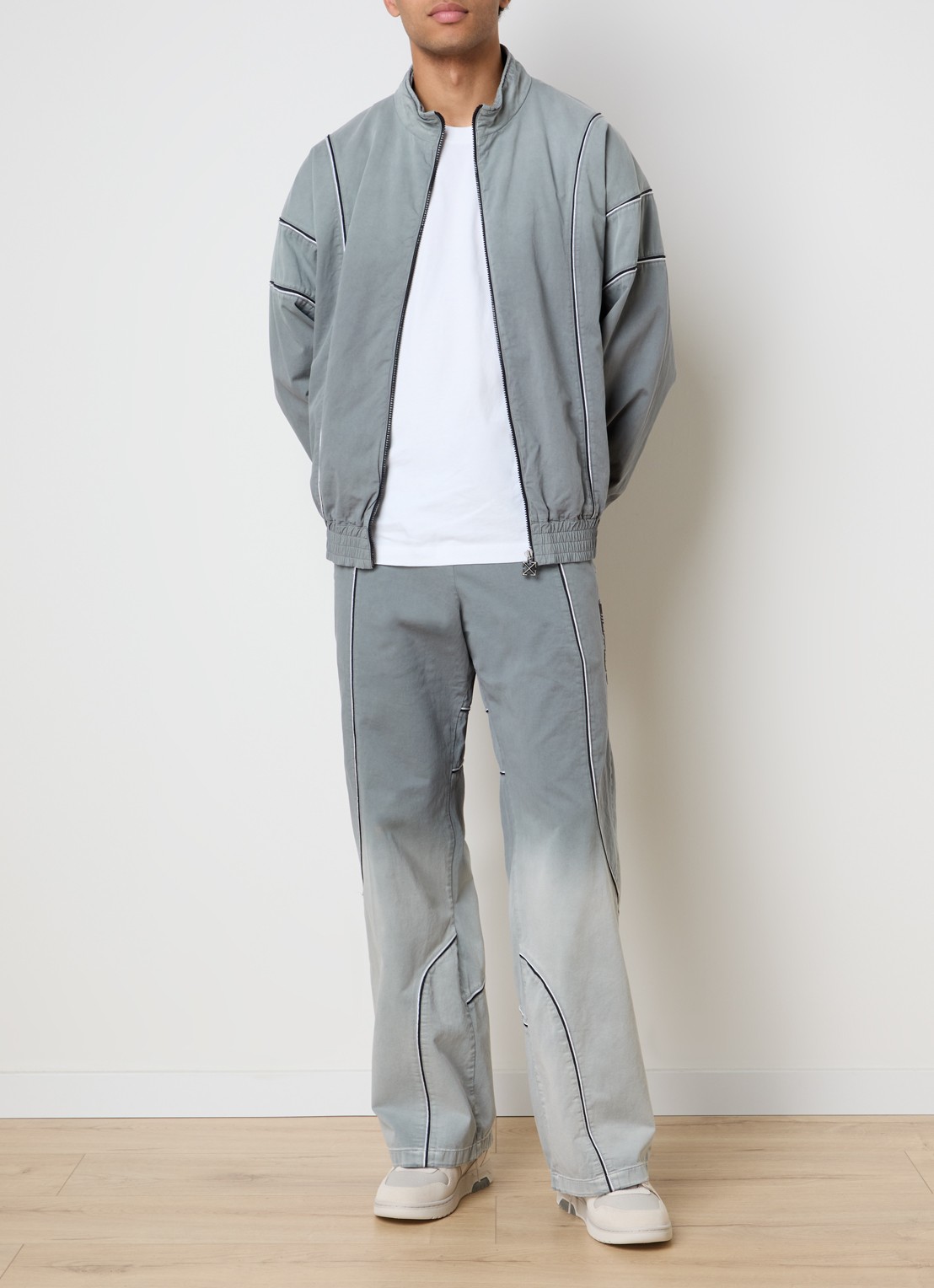 Off-White Offline straight fit trackpants met dip-dye dessin en trekkoord - voorkant 6 grijs