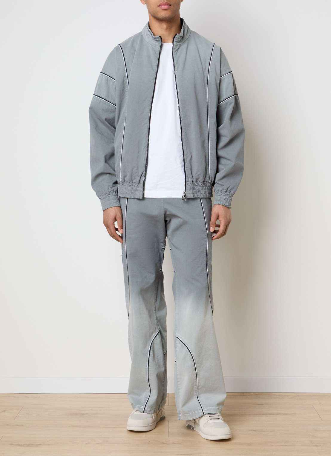 Off-White Offline trackvest met steekzakken - voorkant 2 grijs