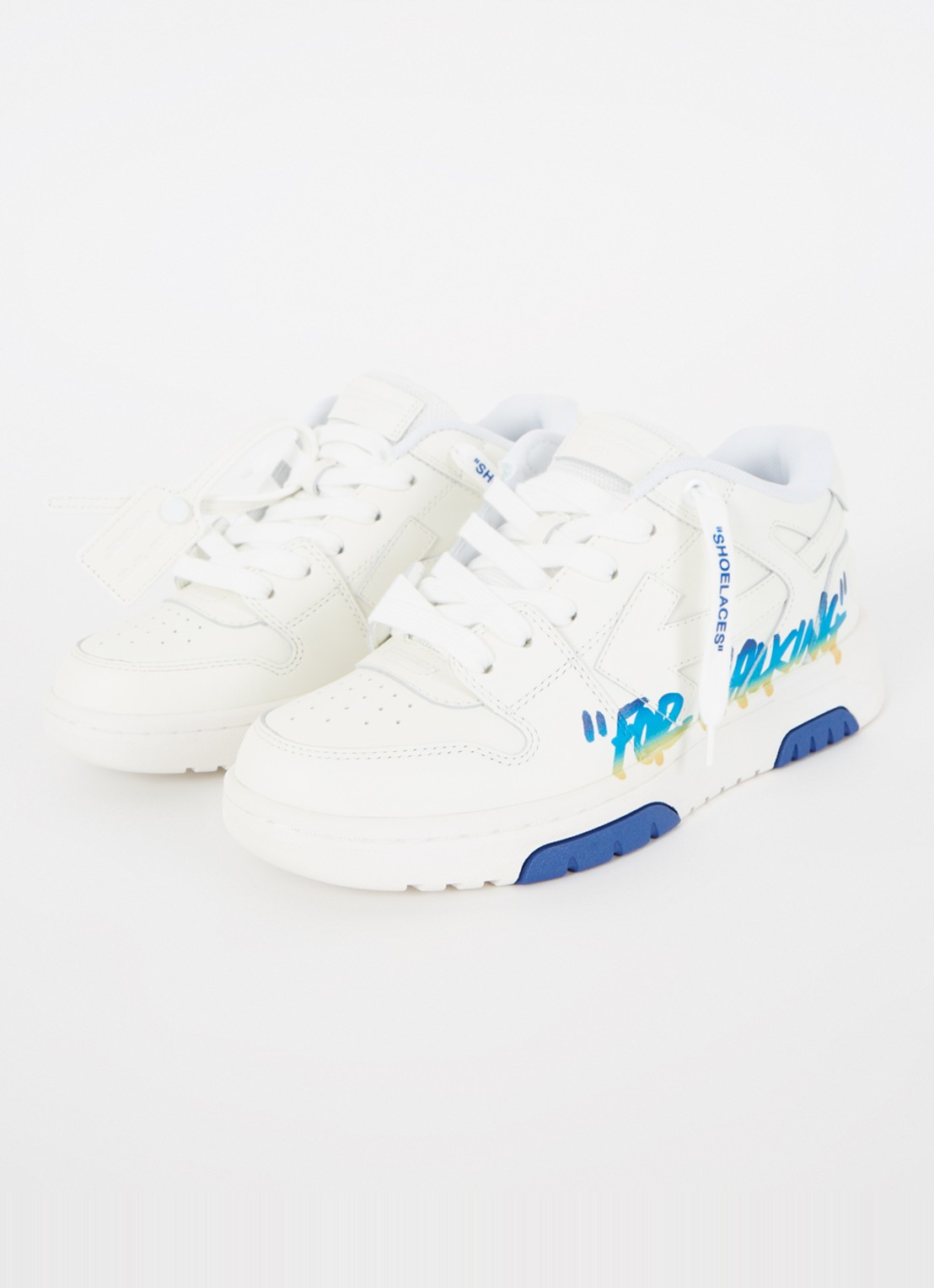 Off-White Out Of Office "For Walking" sneaker van kalfsleer - voorkant 3 wit