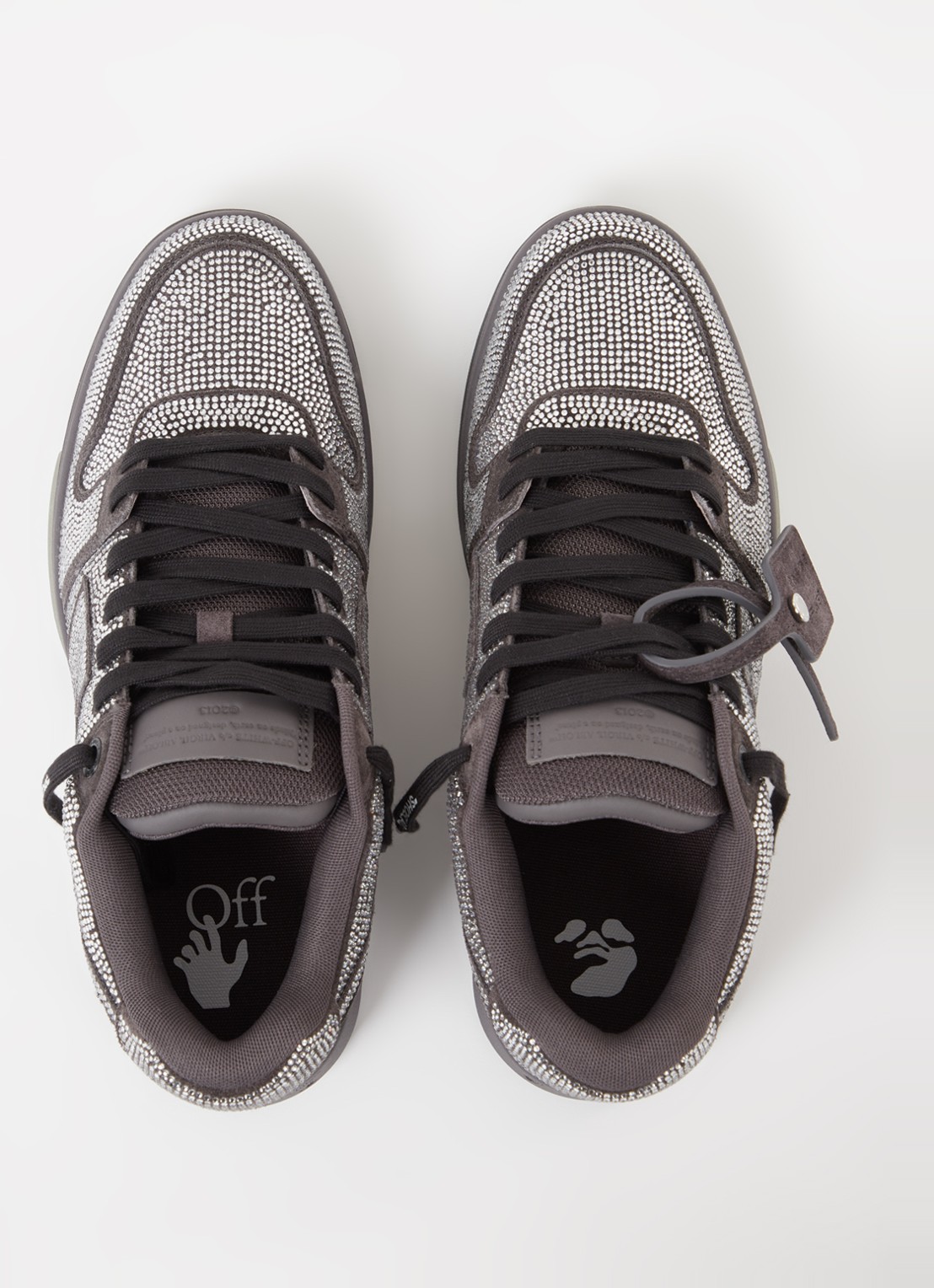 Off-White Out Of Office sneaker met kalfsleren details en strass - detail 3 zwart