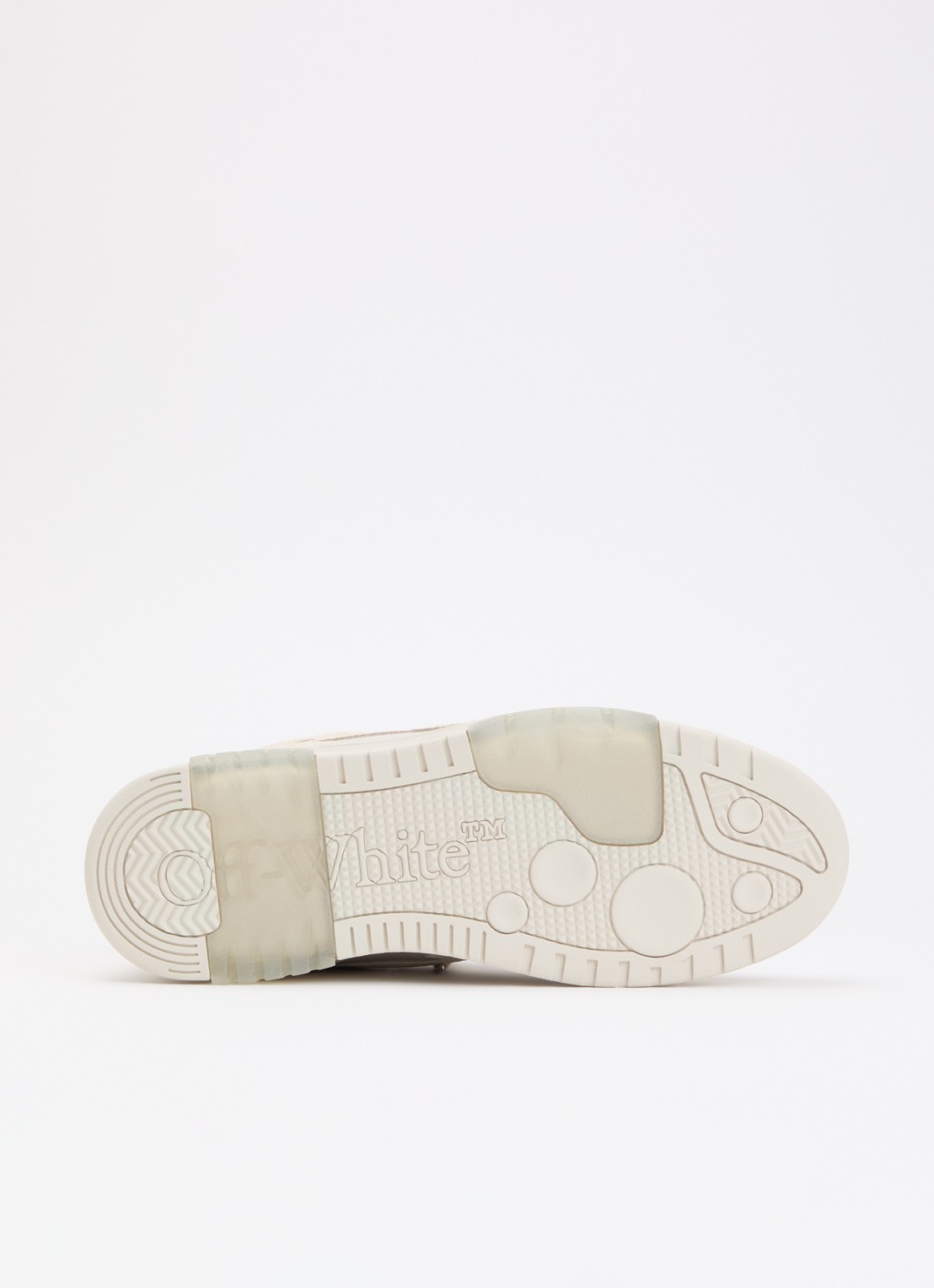 Off-White Out Of Office sneaker van kalfsleer met kalfssuède details - detail 5 beige