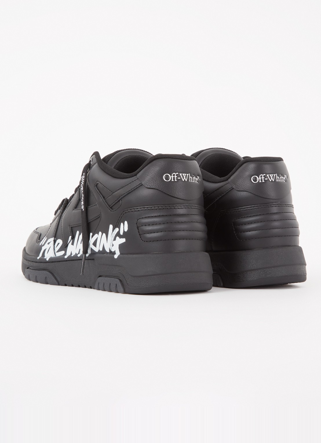 Off-White Out Of Office sneaker van kalfsleer met print - achterkant zwart