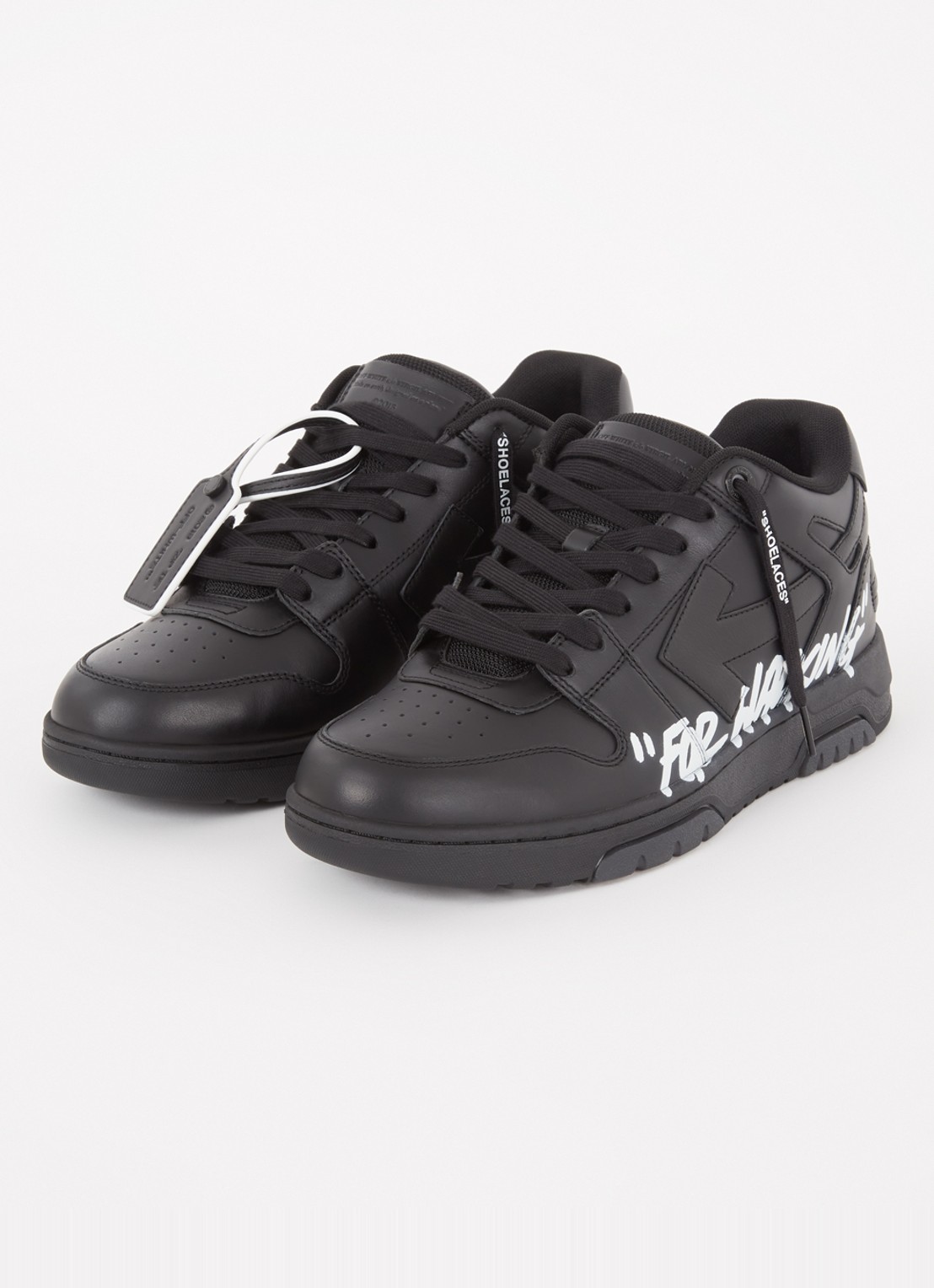 Off-White Out Of Office sneaker van kalfsleer met print - detail 4 zwart