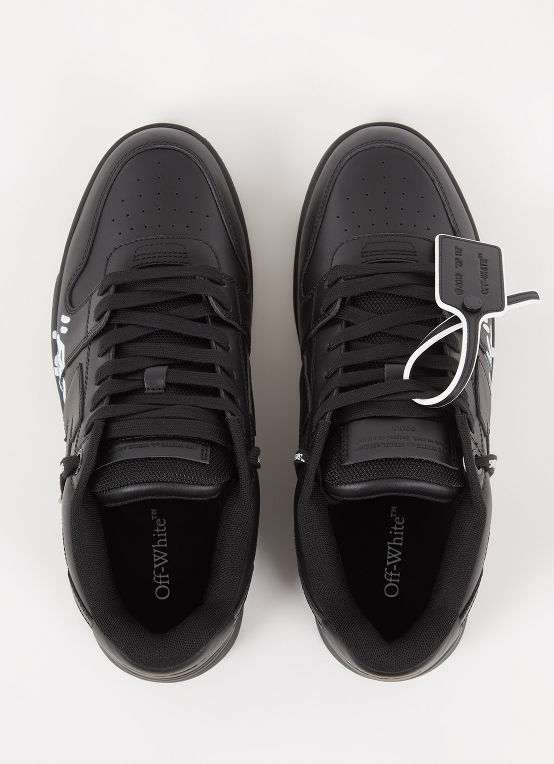 Off-White Out Of Office sneaker van kalfsleer met print - detail 5 zwart