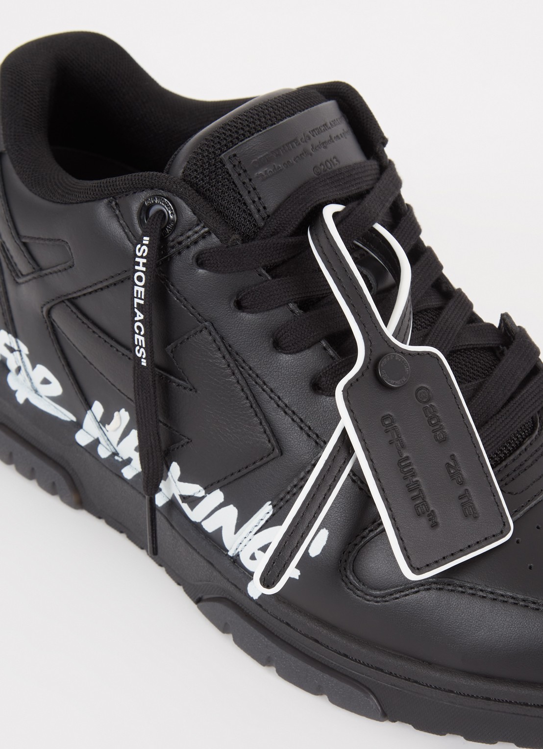 Off-White Out Of Office sneaker van kalfsleer met print - detail 7 zwart