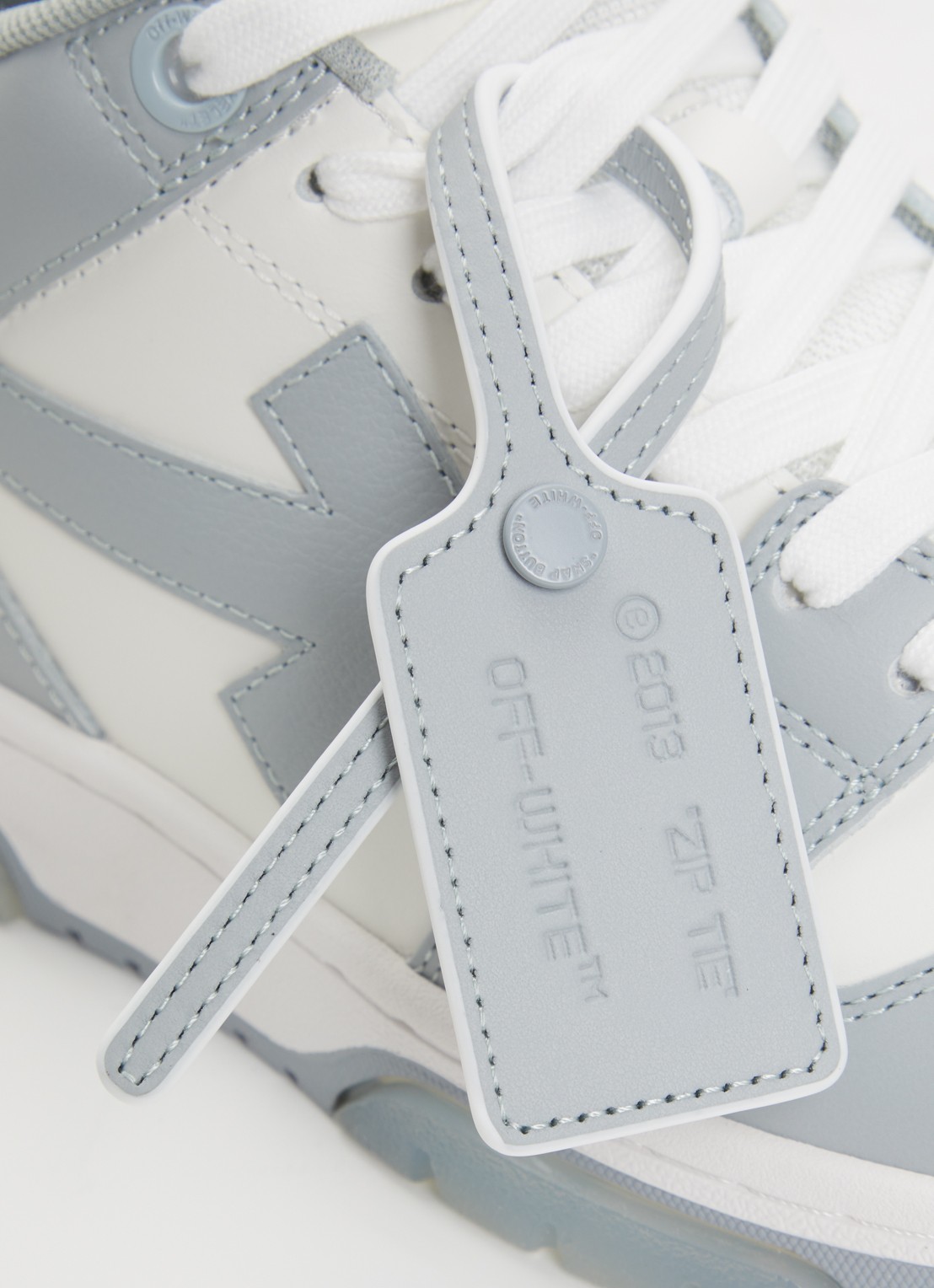 Off-White Out Of Office sneaker van kalfsleer  - detail 5 grijs