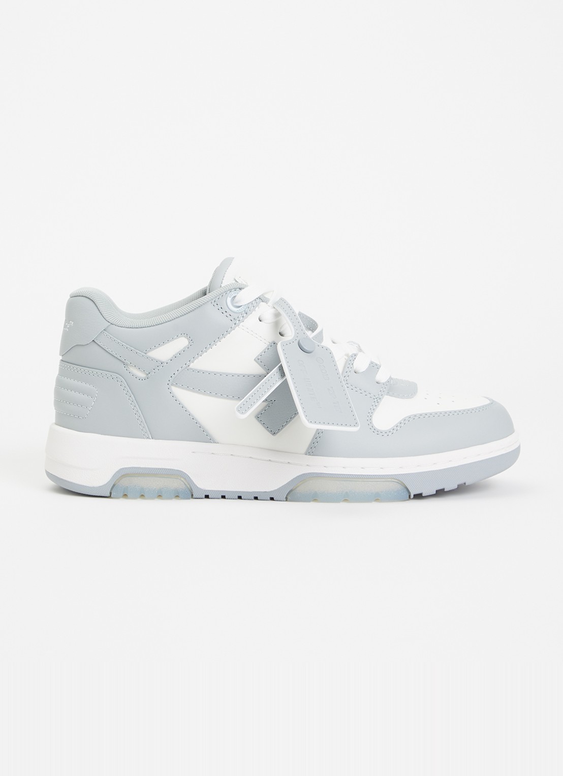 Off-White Out Of Office sneaker van kalfsleer  - voorkant grijs