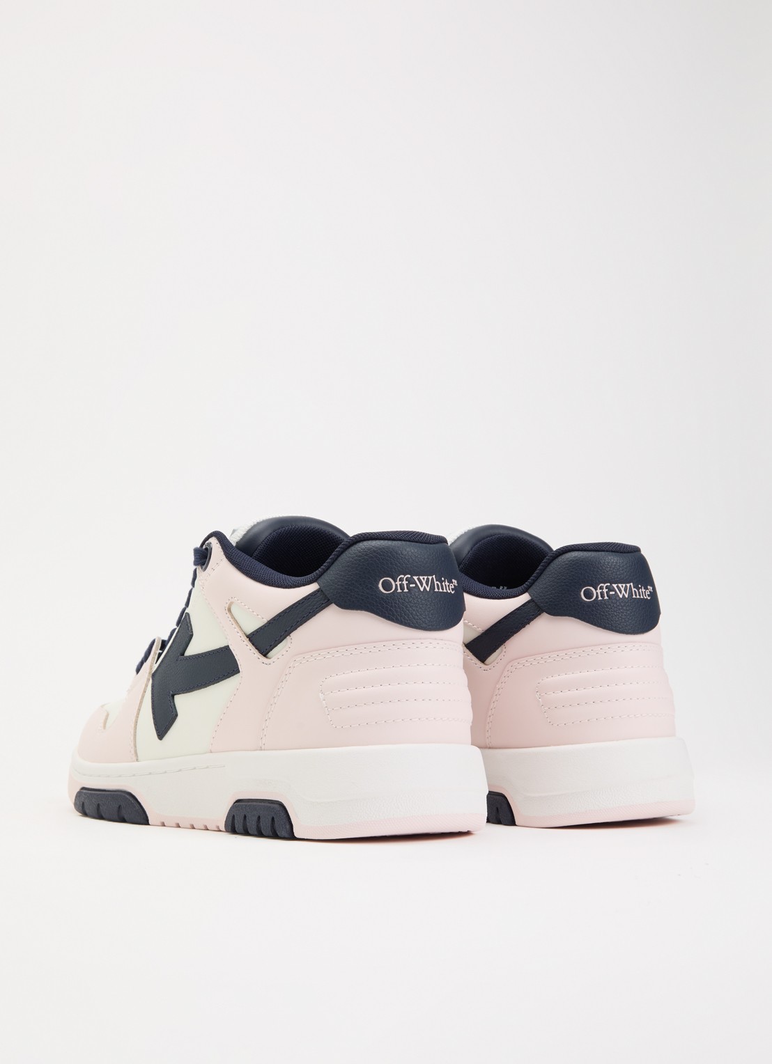 Off-White Out Of Office sneaker van kalfsleer - achterkant 2 lichtroze