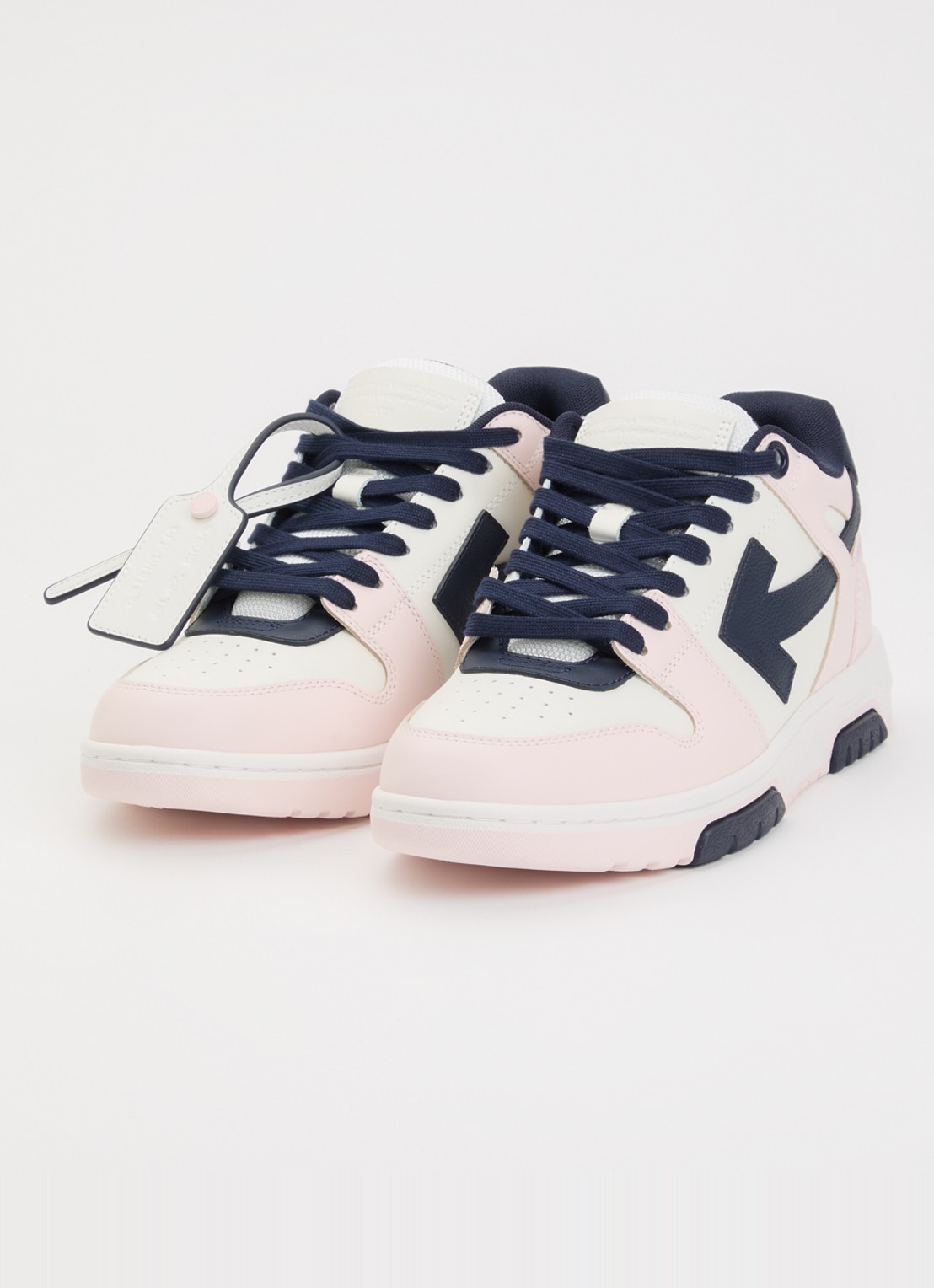 Off-White Out Of Office sneaker van kalfsleer - detail 3 lichtroze