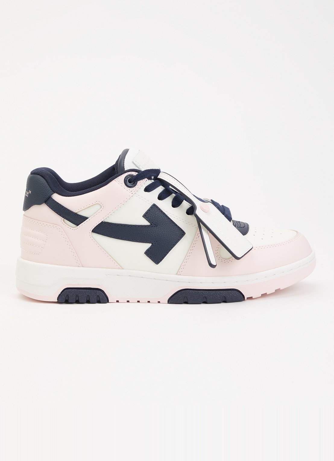 Off-White Out Of Office sneaker van kalfsleer - voorkant lichtroze