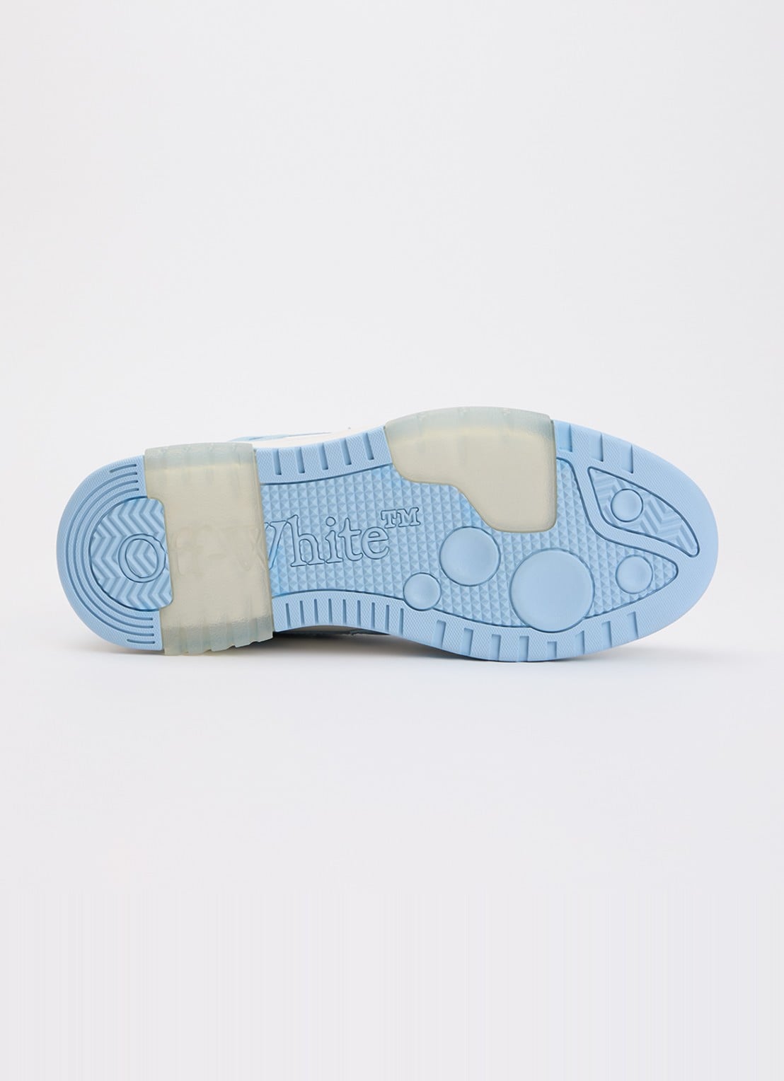 Off-White Out Of Office sneaker van kalfsleer - detail 6 lichtblauw
