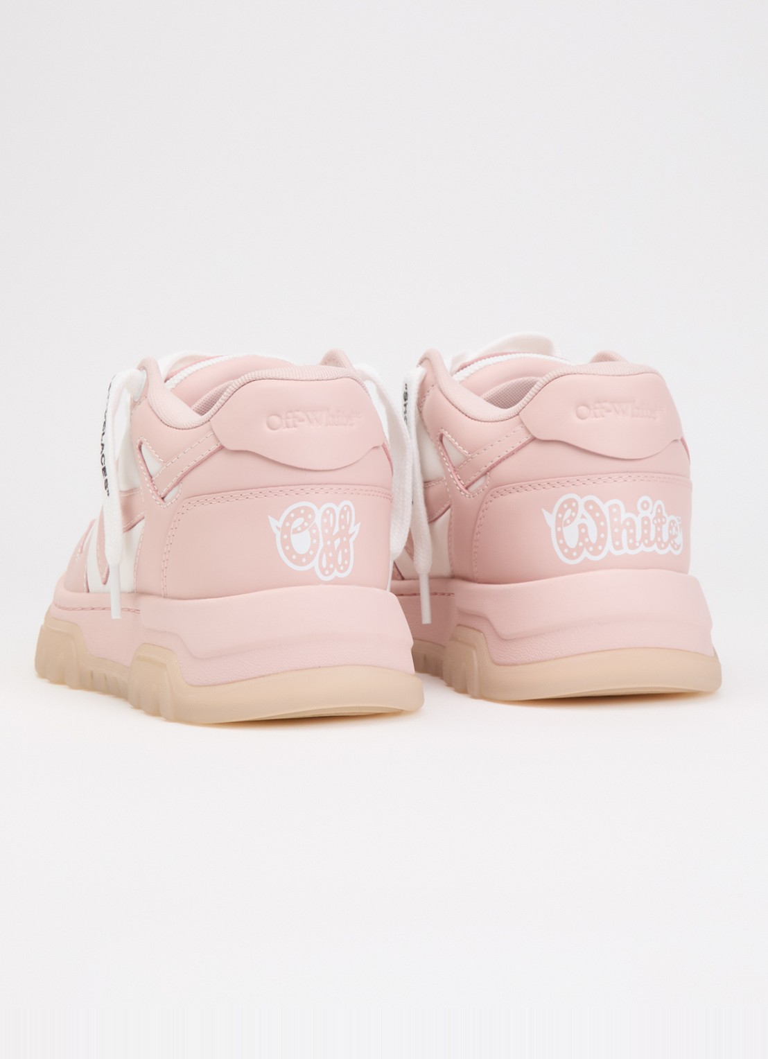 Off-White Out Of Office sneaker van kalfsleer - achterkant 5 zalmroze