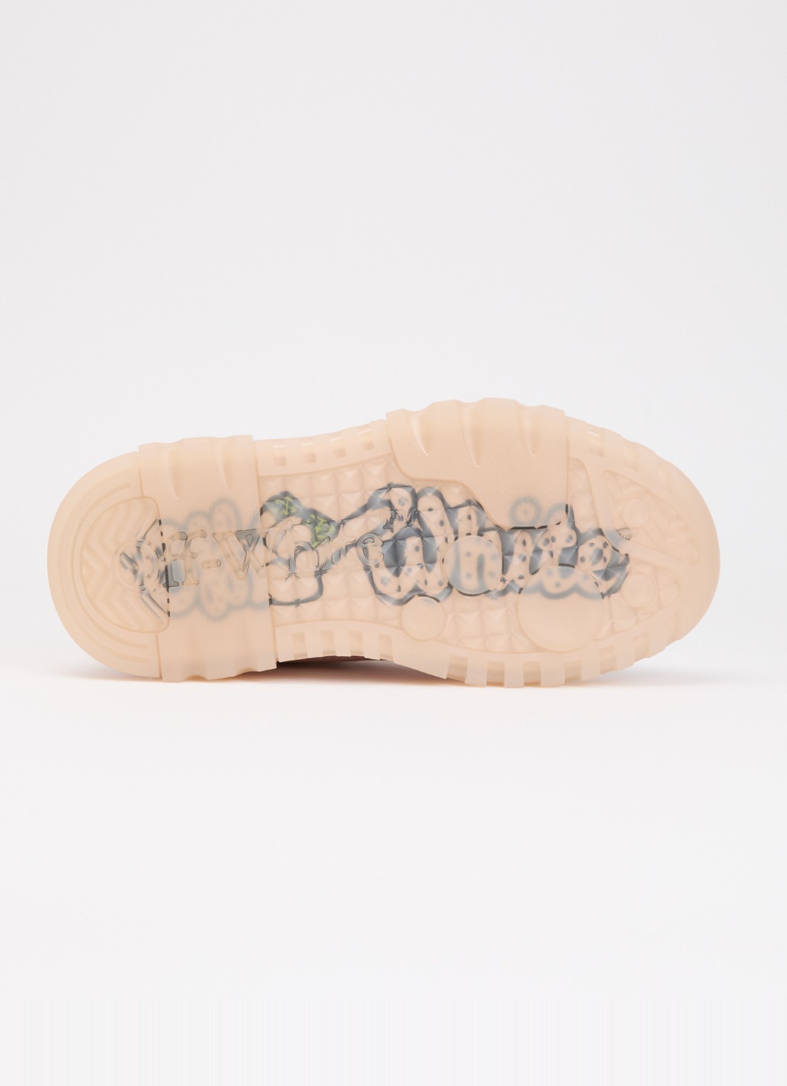 Off-White Out Of Office sneaker van kalfsleer - detail 3 zalmroze