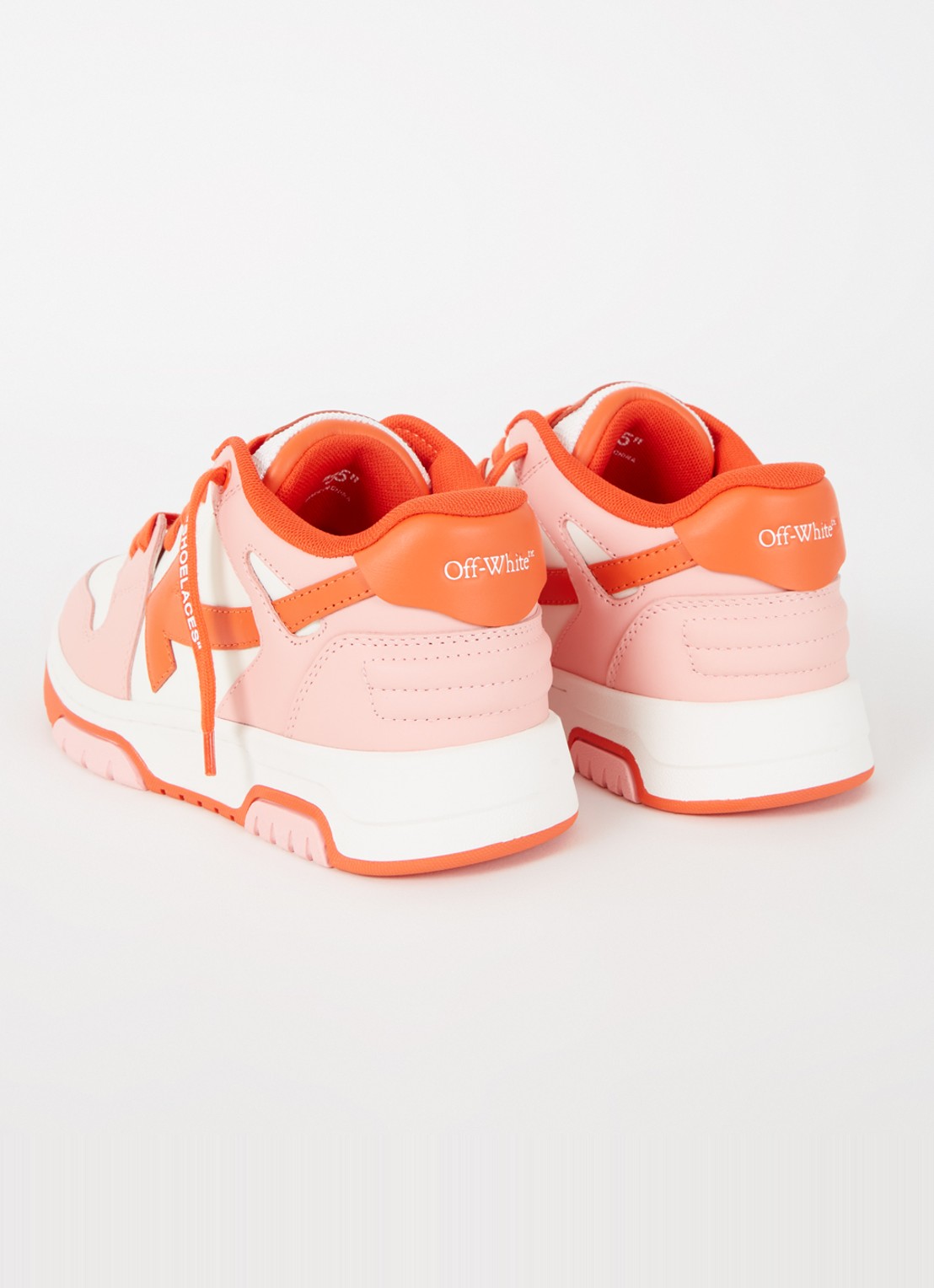 Off-White Out Of Office sneaker van kalfsleer - achterkant 3 roze